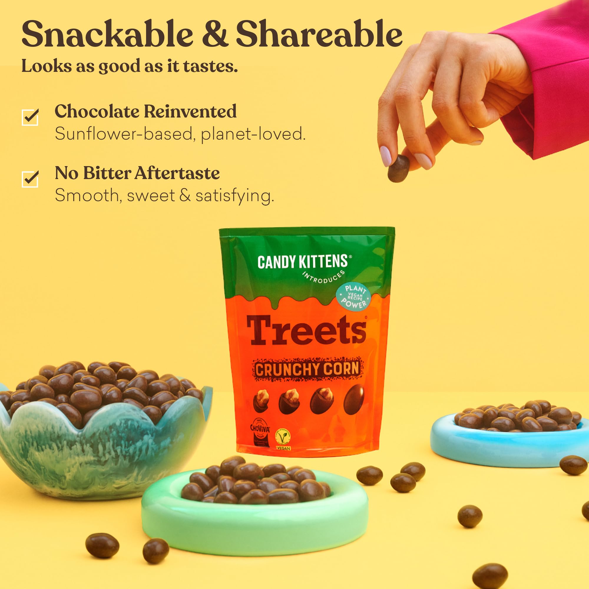 CANDY KITTENS Crunchy Treets Vegan Chocolate Covered Crunchy Corn | 120g Pack of 1 4