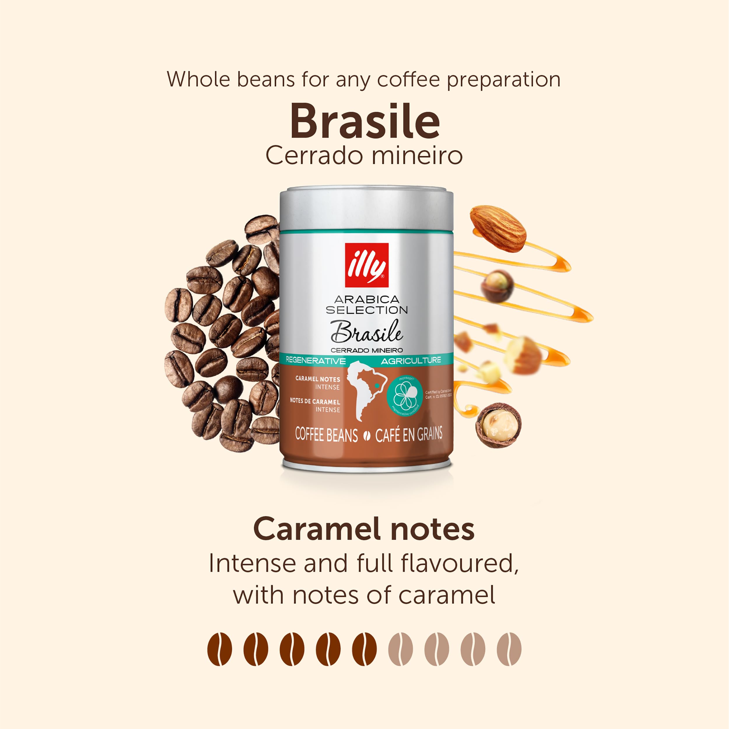 illy Brazil Cerrado Mineiro Single Origin 100% Arabica Coffee Beans - Regenerative Agriculture Certified - 250g Tin 5