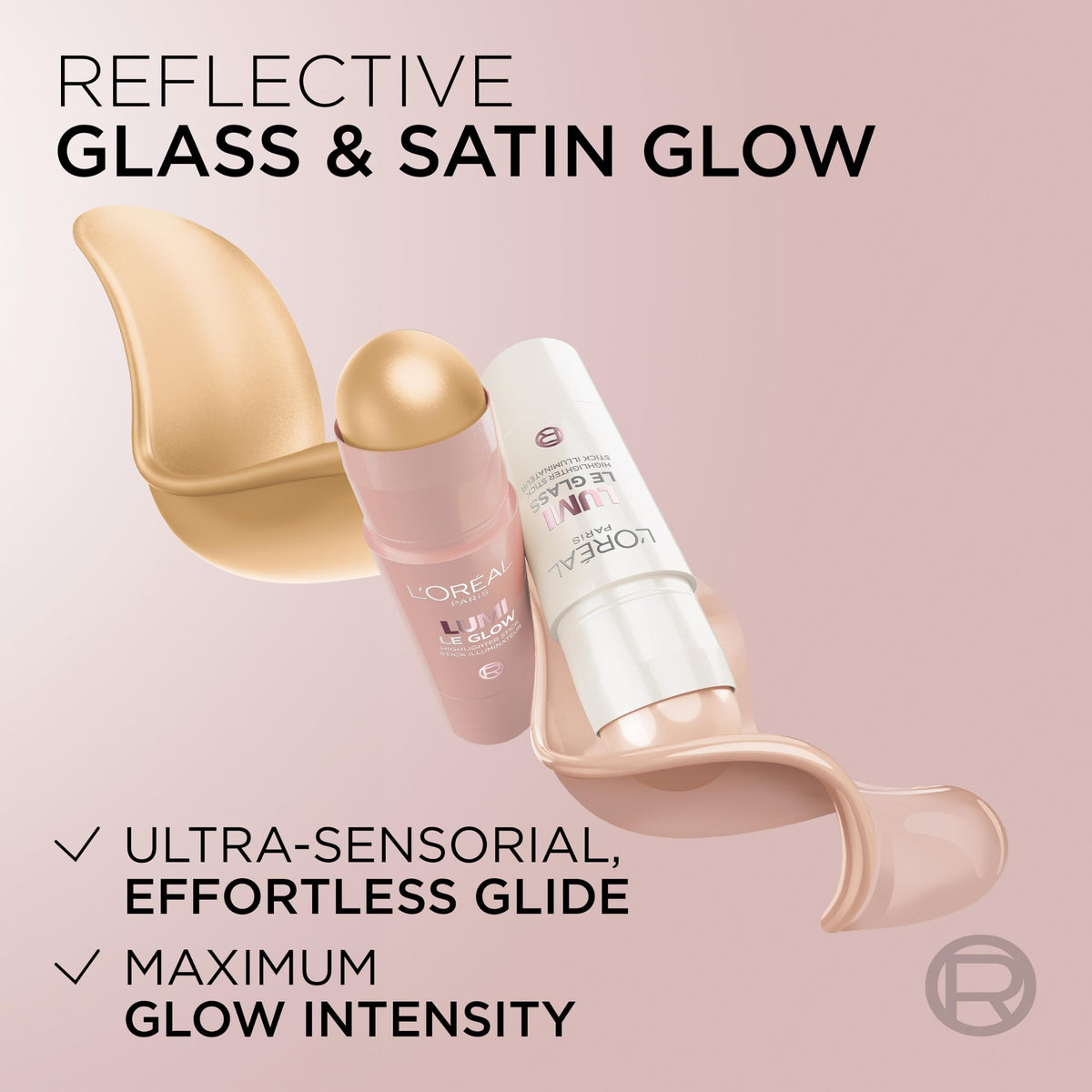 L'Oreal Paris Lumi Le Glow Stick Highlighter - Radiant Satin Finish, Glitter-Free, All Skin Tones, 9g