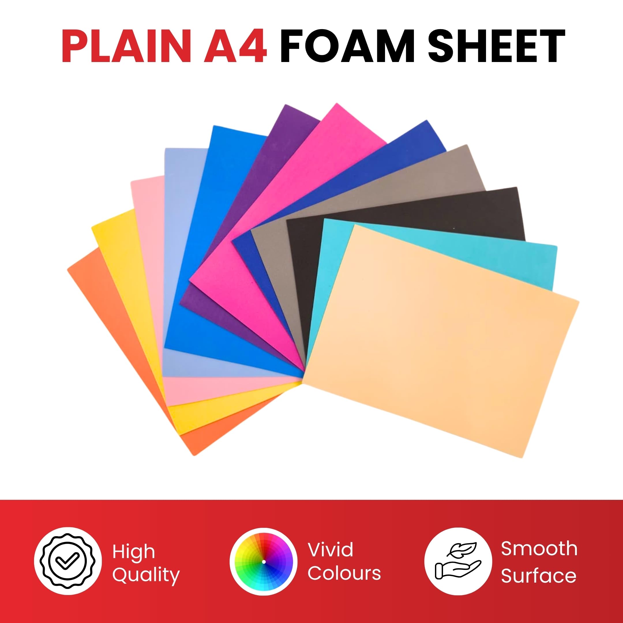 Janrax Grey EVA Foam Sheets A4 2mm Thick Craft Foam | Pack of 10