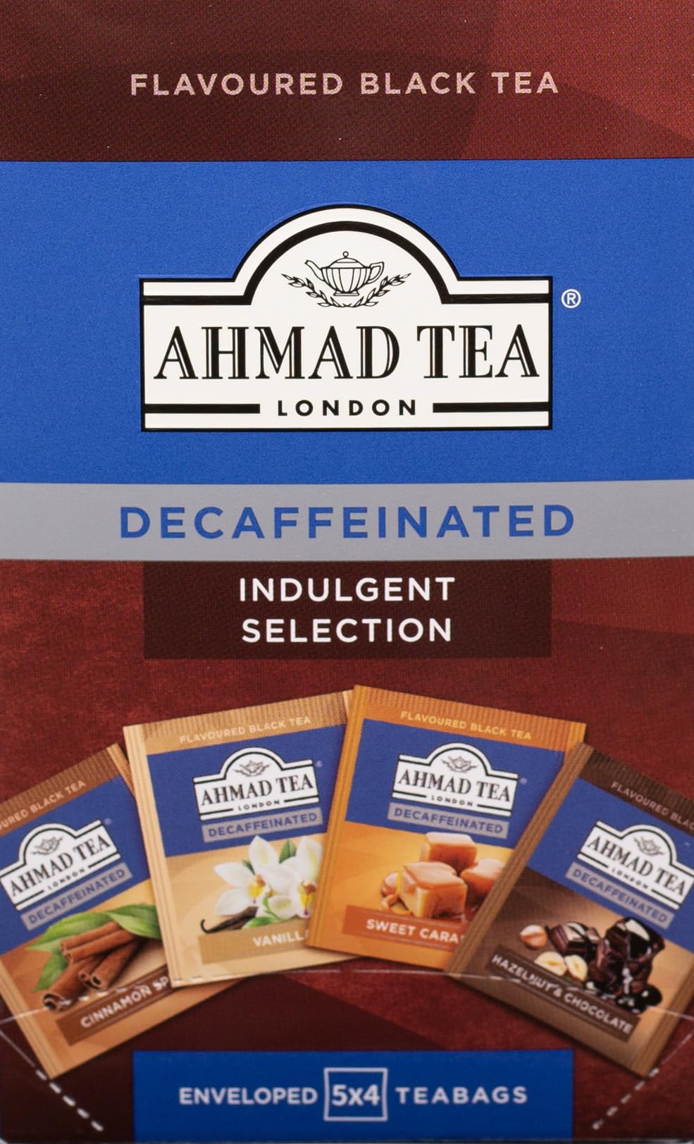 Ahmad Tea Decaffeinated Indulgent Selection - Vanilla, Cinnamon, Caramel & Chocolate Hazelnut Black Tea 1