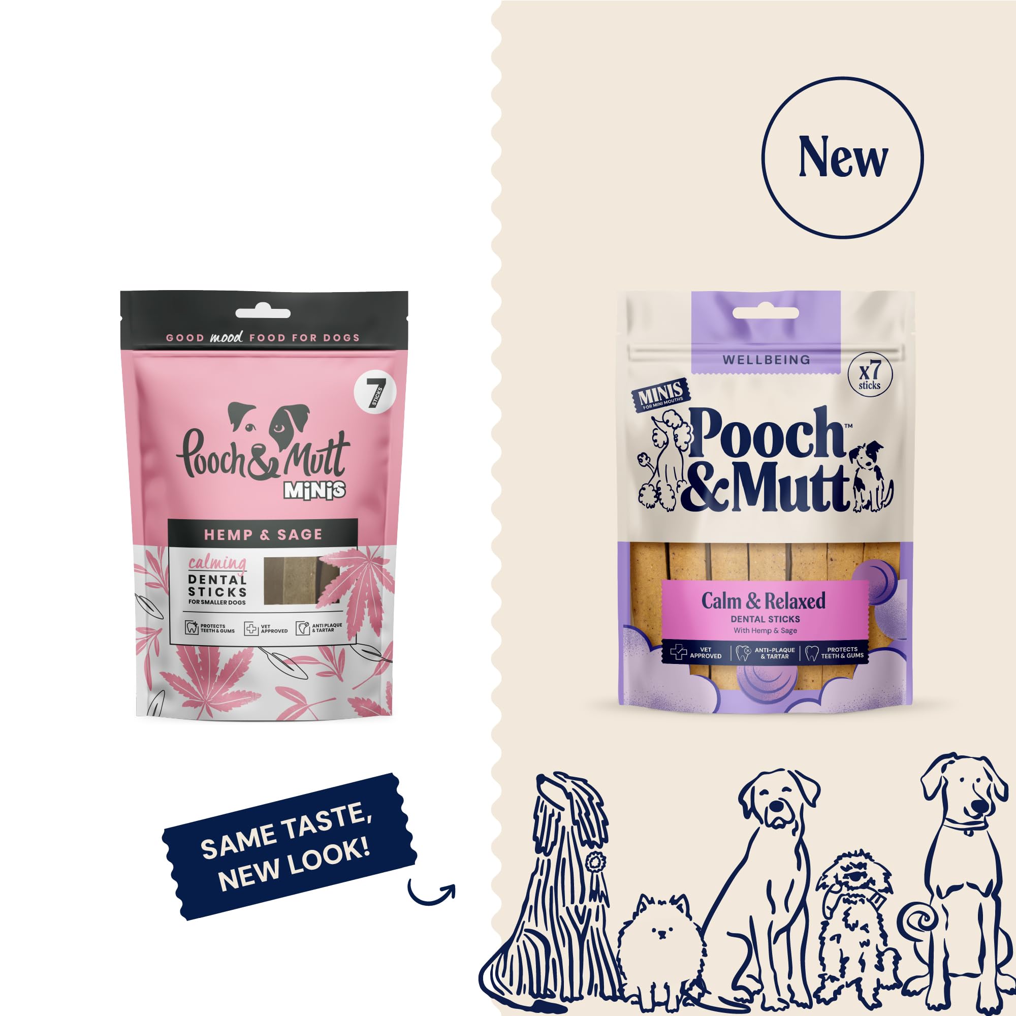 Pooch & Mutt Calming Dog Dental Sticks - Anxiety Relief & Dental Care | 200g Pack