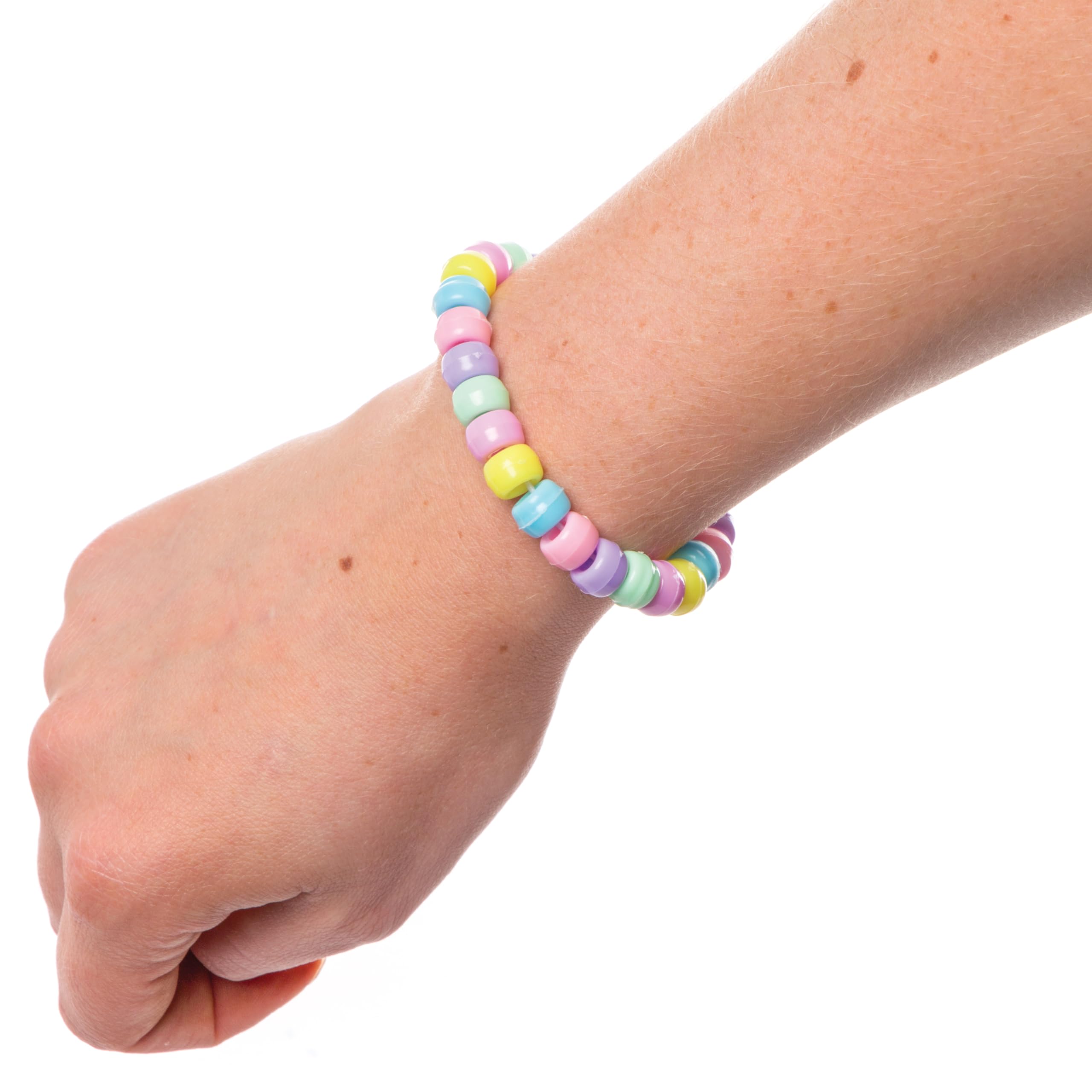 Baker Ross Pastel Pony Beads Value Pack - 600 Pieces for Jewellery Making & Crafts | 5mm