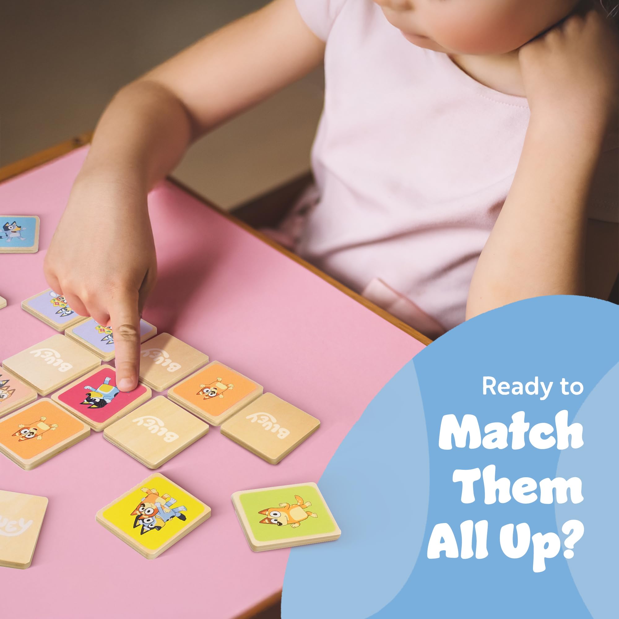 Bluey Wooden Memory Game for Kids Ages 2+ - Matching & Pairing Card Game | Durable Wood 5