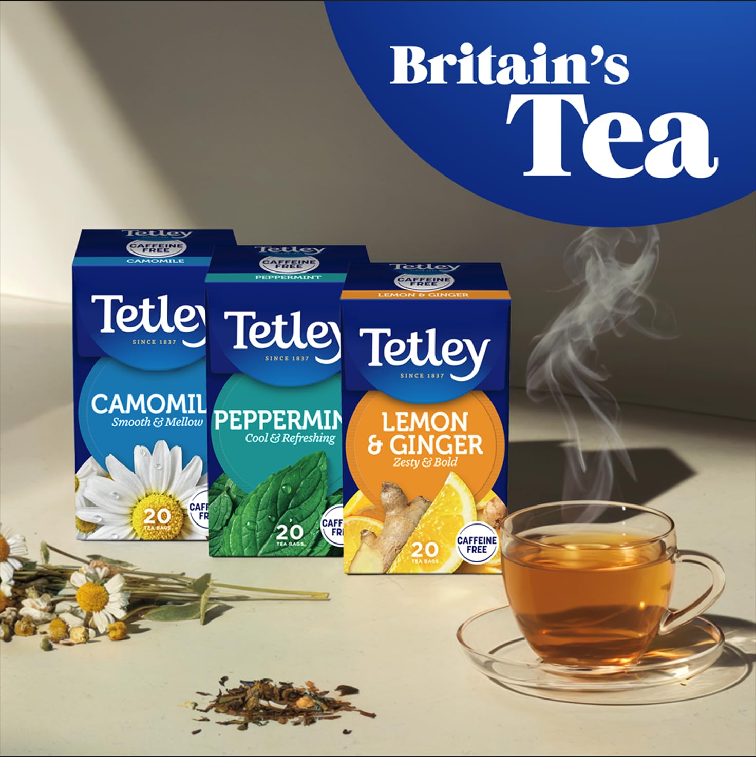 Tetley Fresh Mint Tea Bags - Peppermint & Spearmint Blend, Caffeine-Free | 80 Count | Rainforest Alliance Certified 5