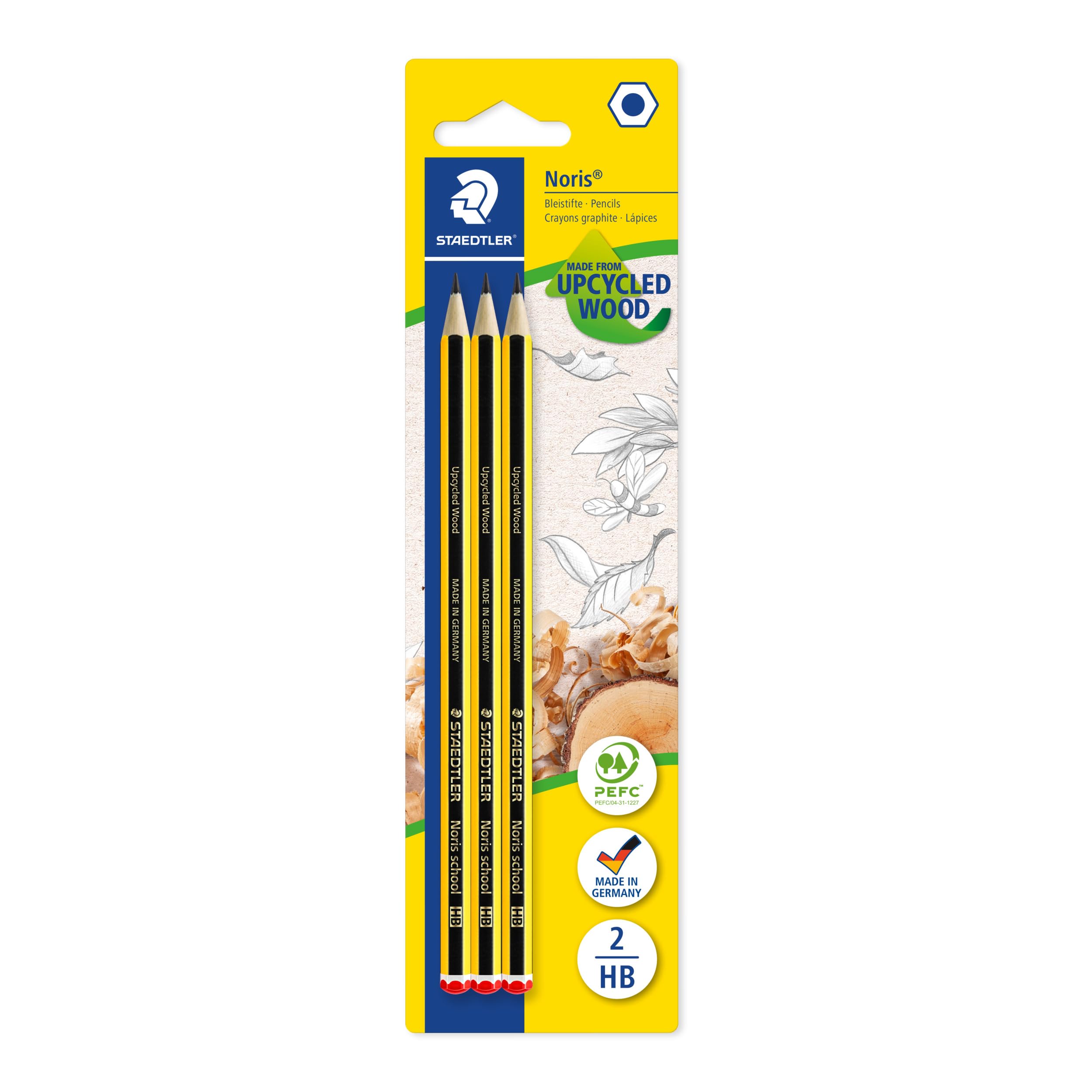 STAEDTLER Noris School Graphite Pencils - HB Hardness, Break-Resistant, Pre-Sharpened (3 Count)
