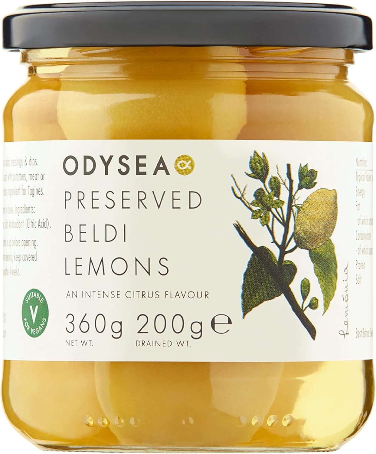 Odysea Preserved Beldi Lemons - Aromatic Moroccan Citrus for Intense Flavor | 360 g