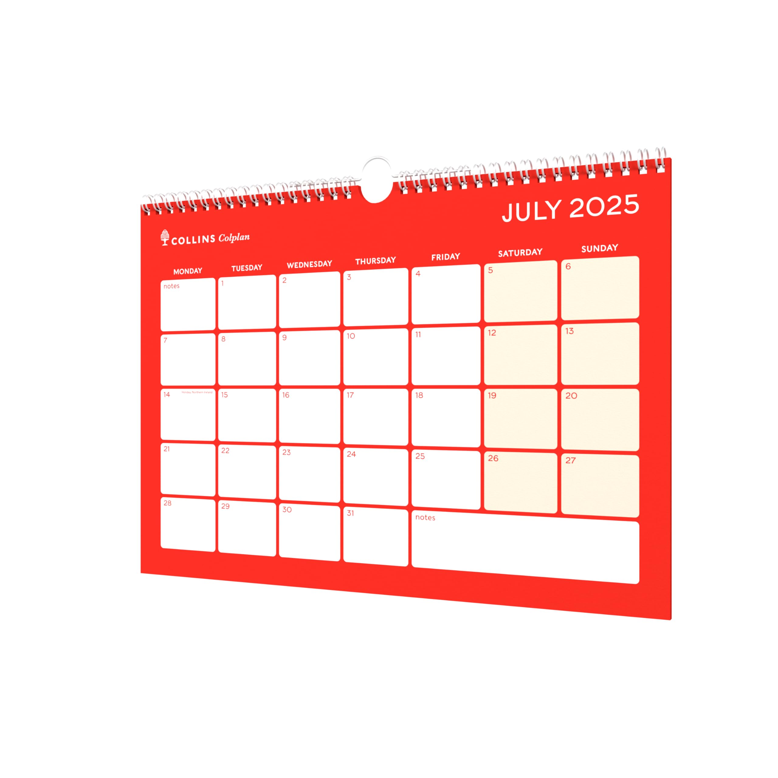 Collins Colplan Mid/Academic Year Memo Wall Planner | July 2025 - July 2026 | A4 Size