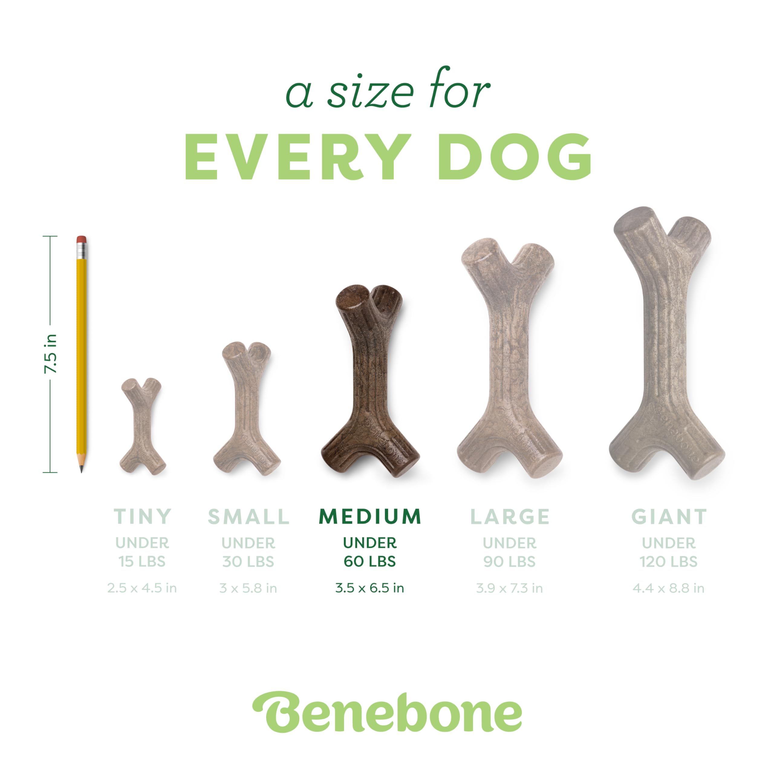 Benebone Stick Dog Chew Toy - Real Bacon Flavor | Medium Size | Heavy Duty Nylon 4