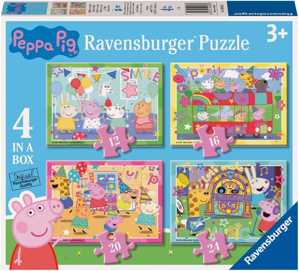 Ravensburger Peppa Pig 4-in-a-Box Jigsaw Puzzle Set - 72-Piece Puzzles for Kids Ages 3 and Up 1