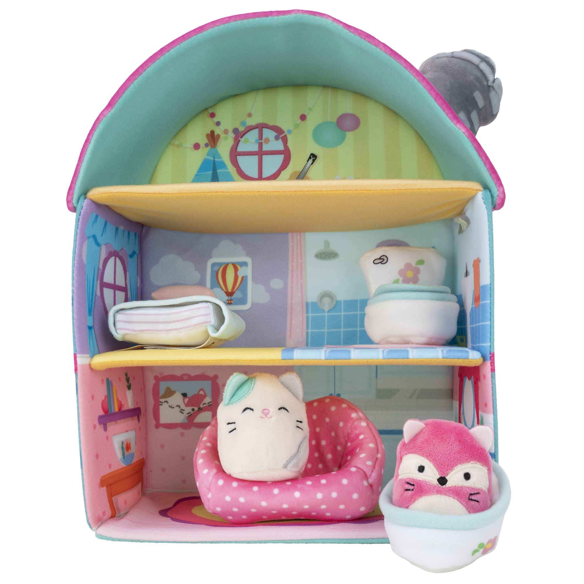 Squishville Fifi's Cottage Townhouse Playset with Cam & Fifi Mini Squishmallows - 2" Plush Toy Set 1