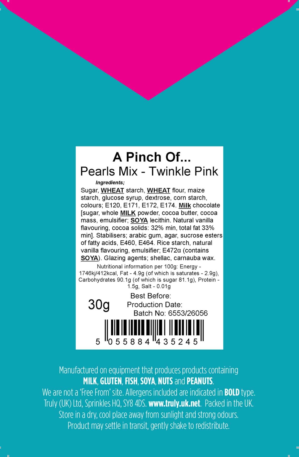A Pinch of Pearls Mix Twinkle Pink Edible Cake Topper Sprinkles - 30g