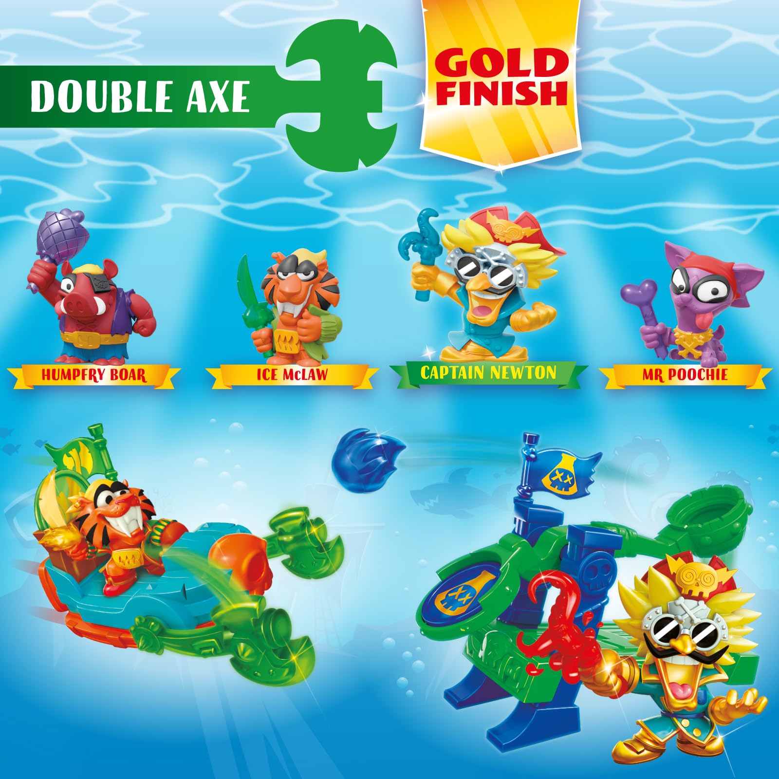 PIRATIX ADVENTURE WORLD Piratix Shark Treasure Series – Captain Pack Newton | Includes 4 Figures 3