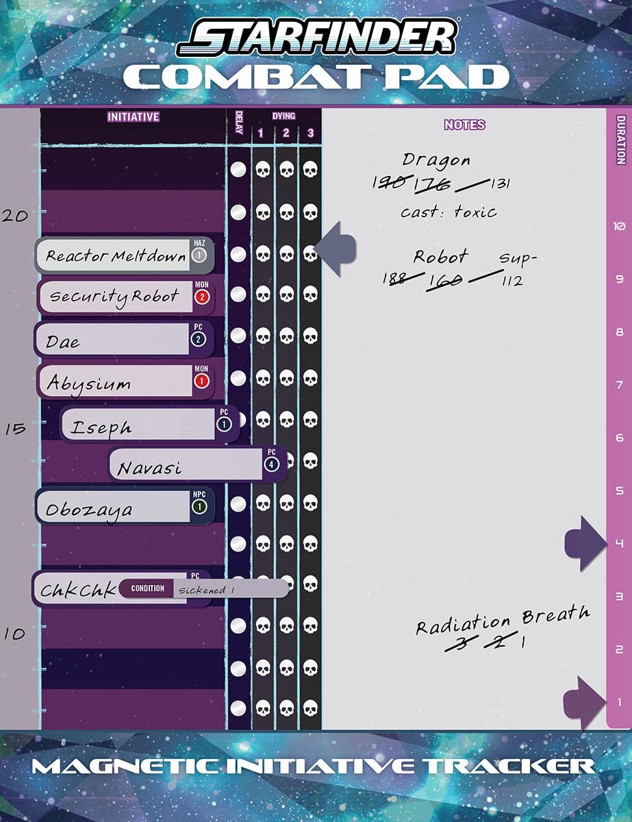 Paizo Starfinder Combat Pad - Initiative Tracker for Roleplaying Games 1