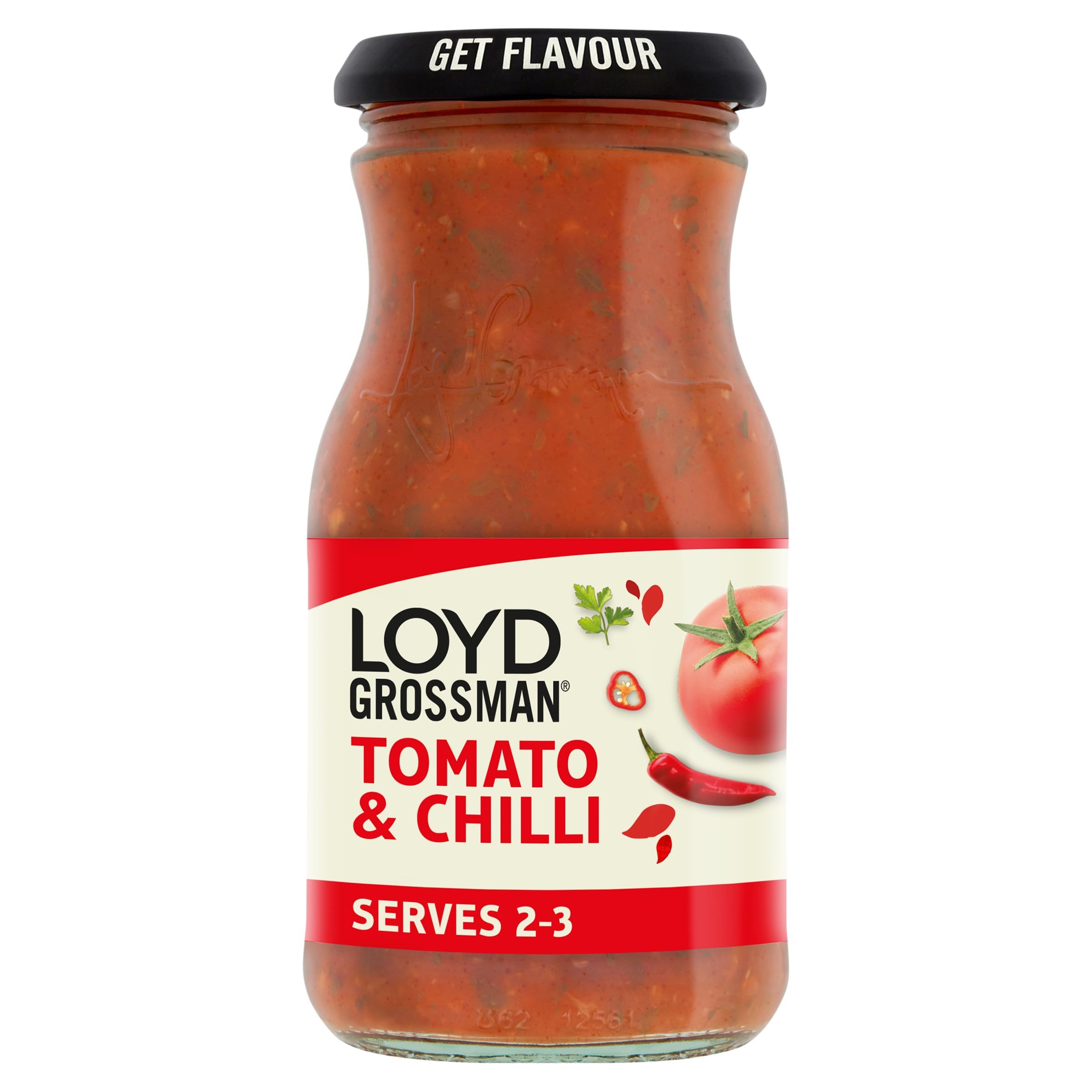 Loyd Grossman Italian Tomato & Chilli Pasta Sauce - Medium Heat, Fiery Fusion | 350g Jar