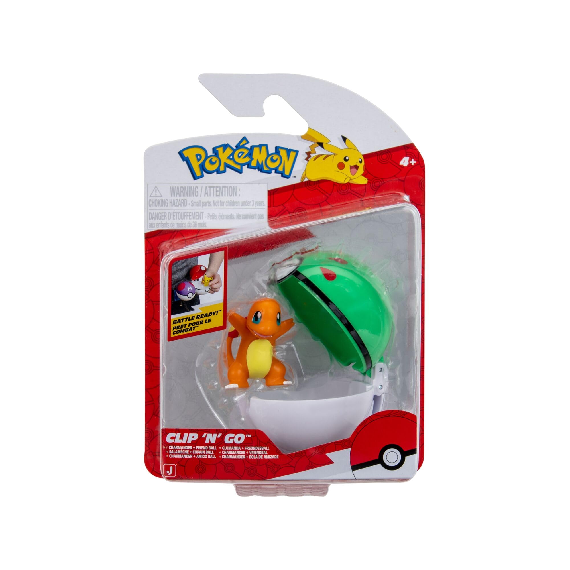 Pokémon Clip ‘N’ Go Charmander and Friend Ball - Includes 2-Inch Battle Figure | Classic Edition 2