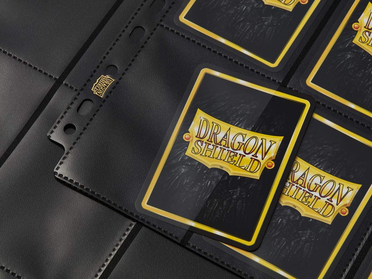 Dragon Shield 18-Pocket Sideloading Binder Pages - 50 Pack, Frosted Non-Glare Black Backing 3