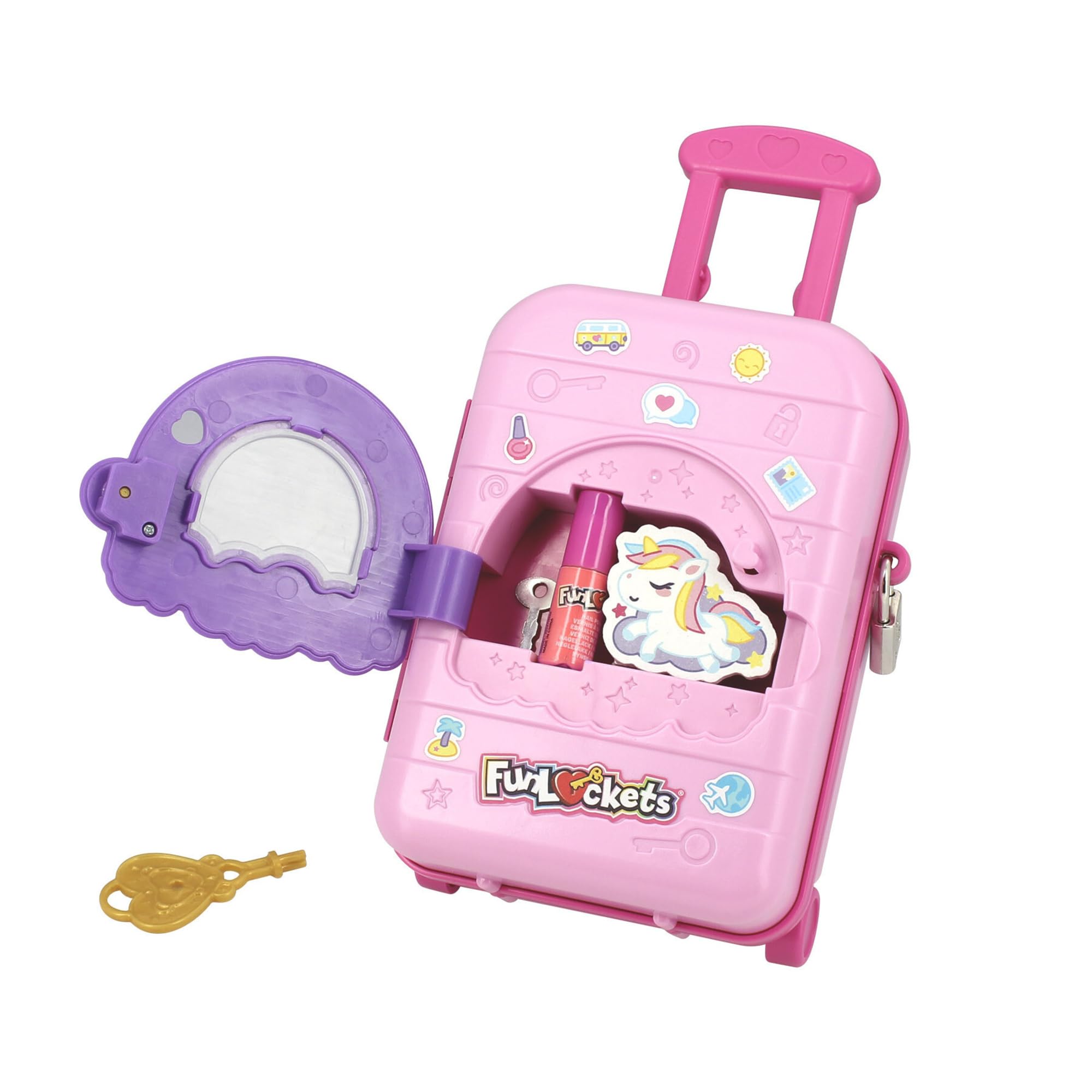 FUNLOCKETS Secret Nails Suitcase Studio - Kids Nail Art Set with 20+ Surprises, Ages 6+ 2