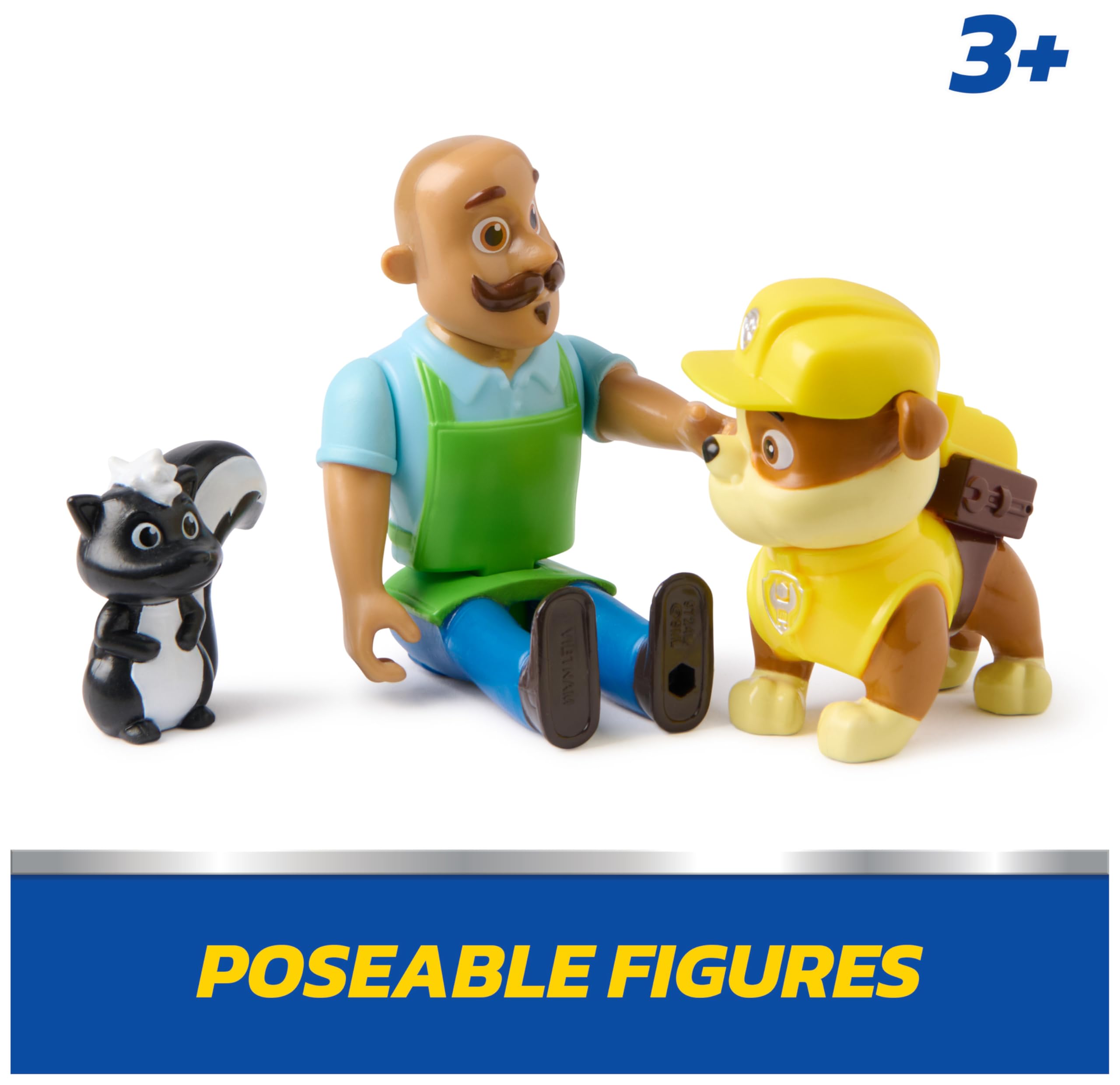 Paw Patrol Rubble & Mr. Porter Action Figure 3-Pack with Skunk Toy | Ages 3+ 3