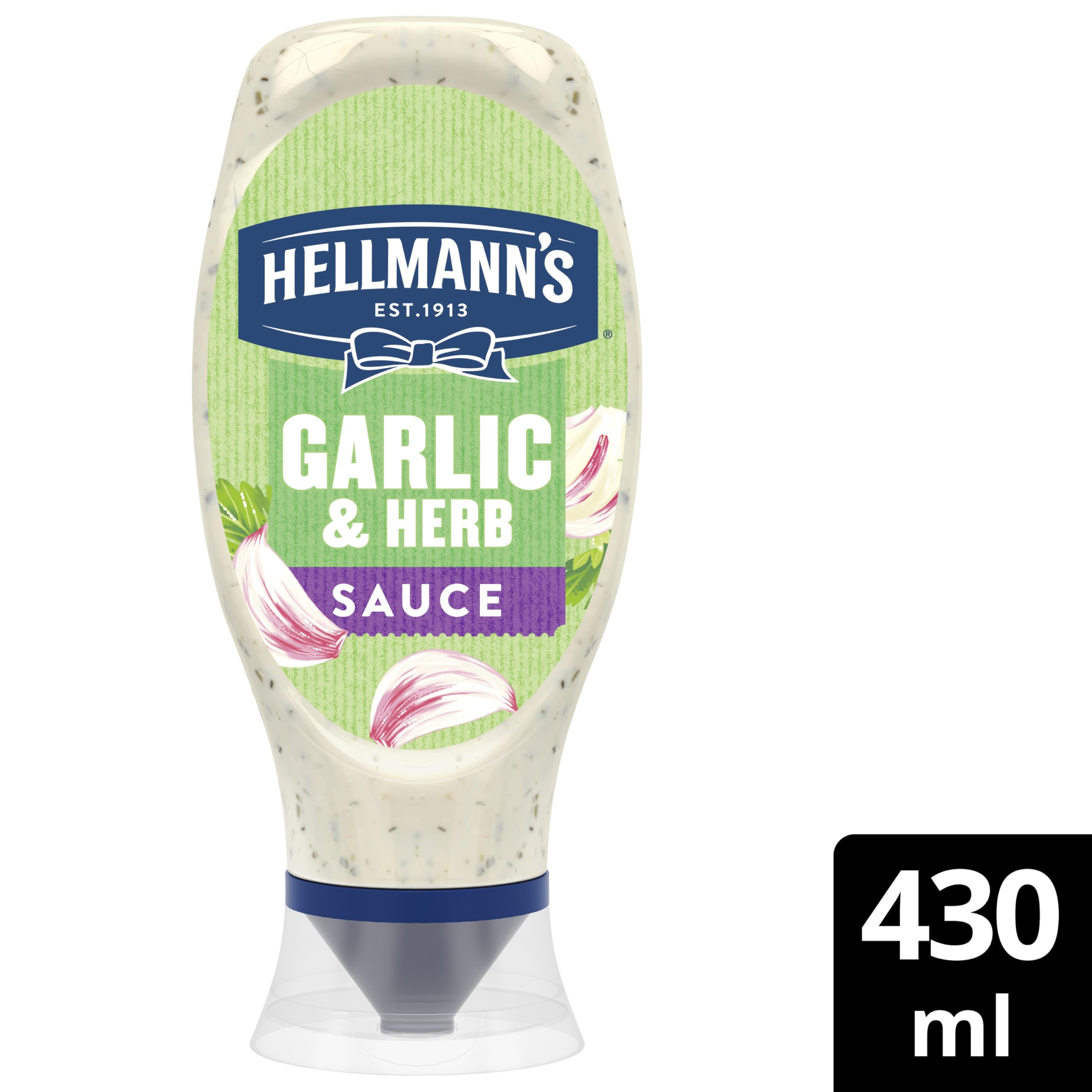 Hellmann's Garlic & Herbs Creamy Sauce - Vegetarian, Gluten-Free | 430ml Bottle 2