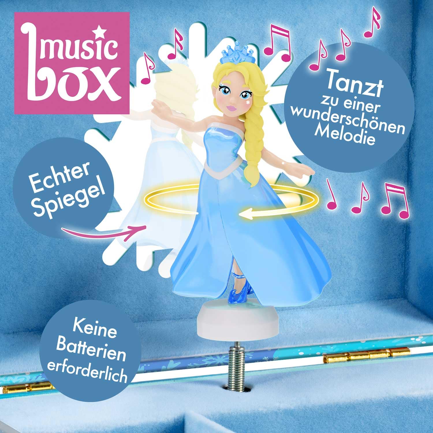 CRAZE Music Box Princess - Musical Jewellery Box with Spinning Ballerina, Mirror & Secret Drawer 10