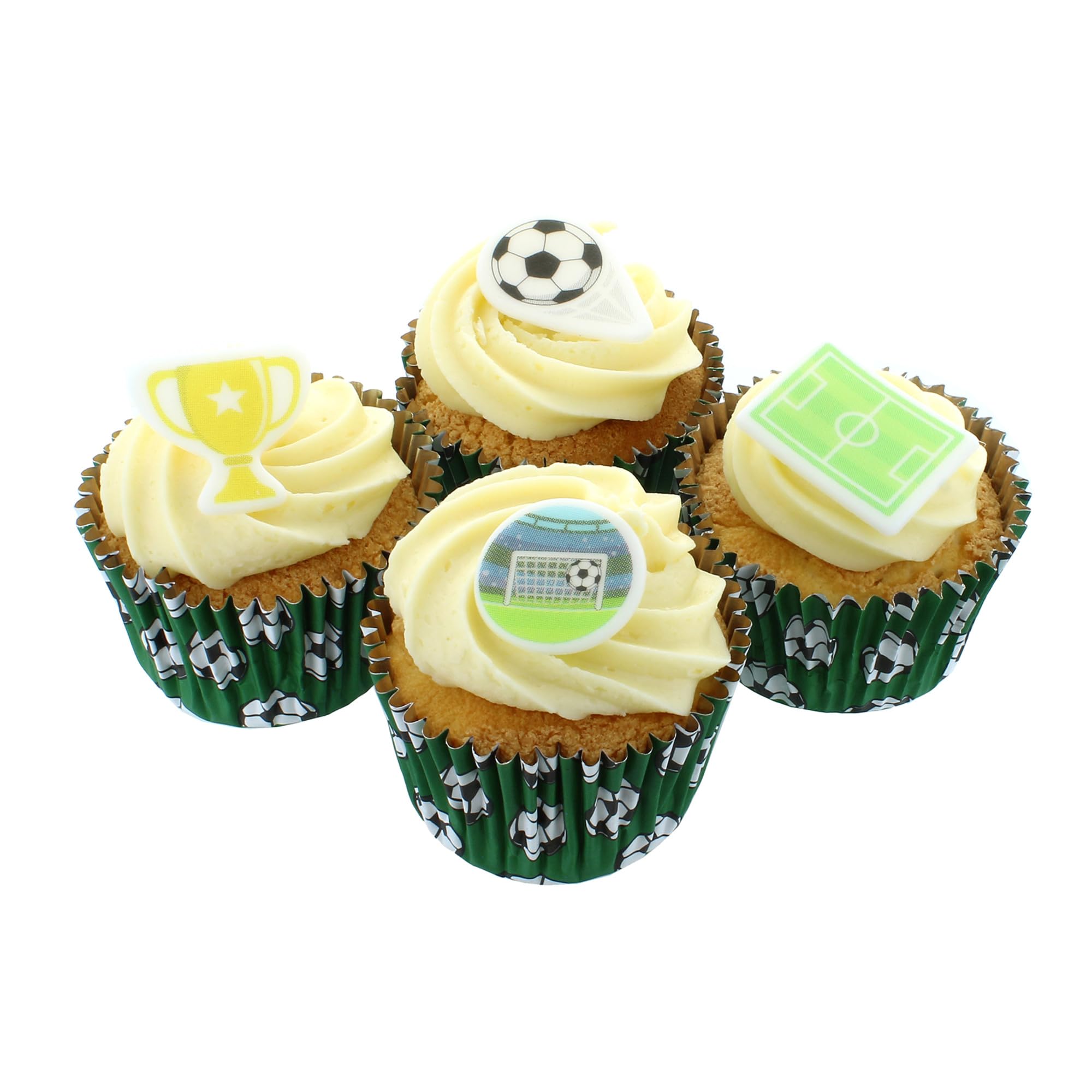 Culpitt Football Edible Cupcake Toppers - 32 Pack Printed Fondant Decorations for Cakes 3