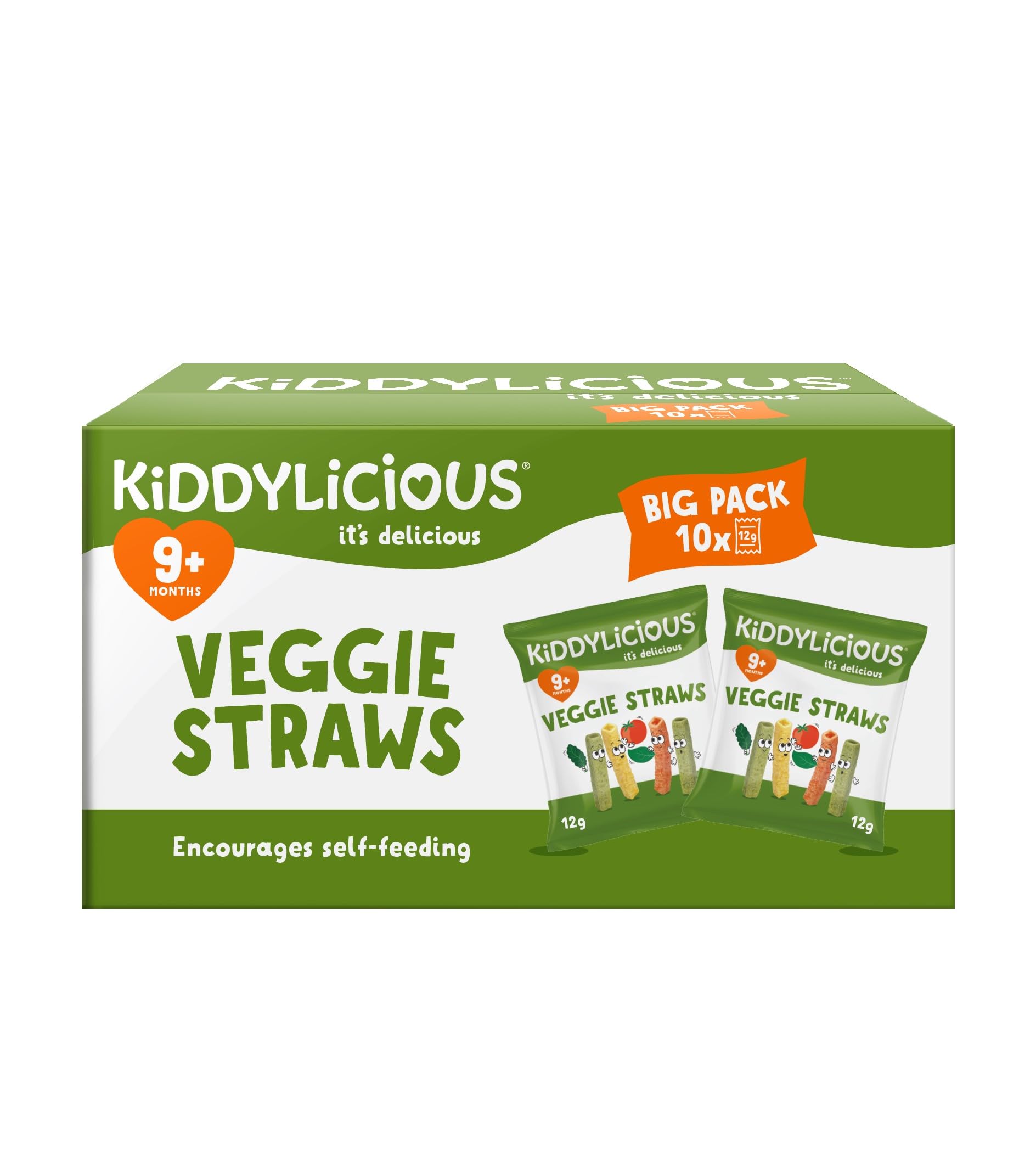 Kiddylicious Veggie Straws - Tomato, Kale & Spinach Flavor | 10 Packs for 9+ Months 1