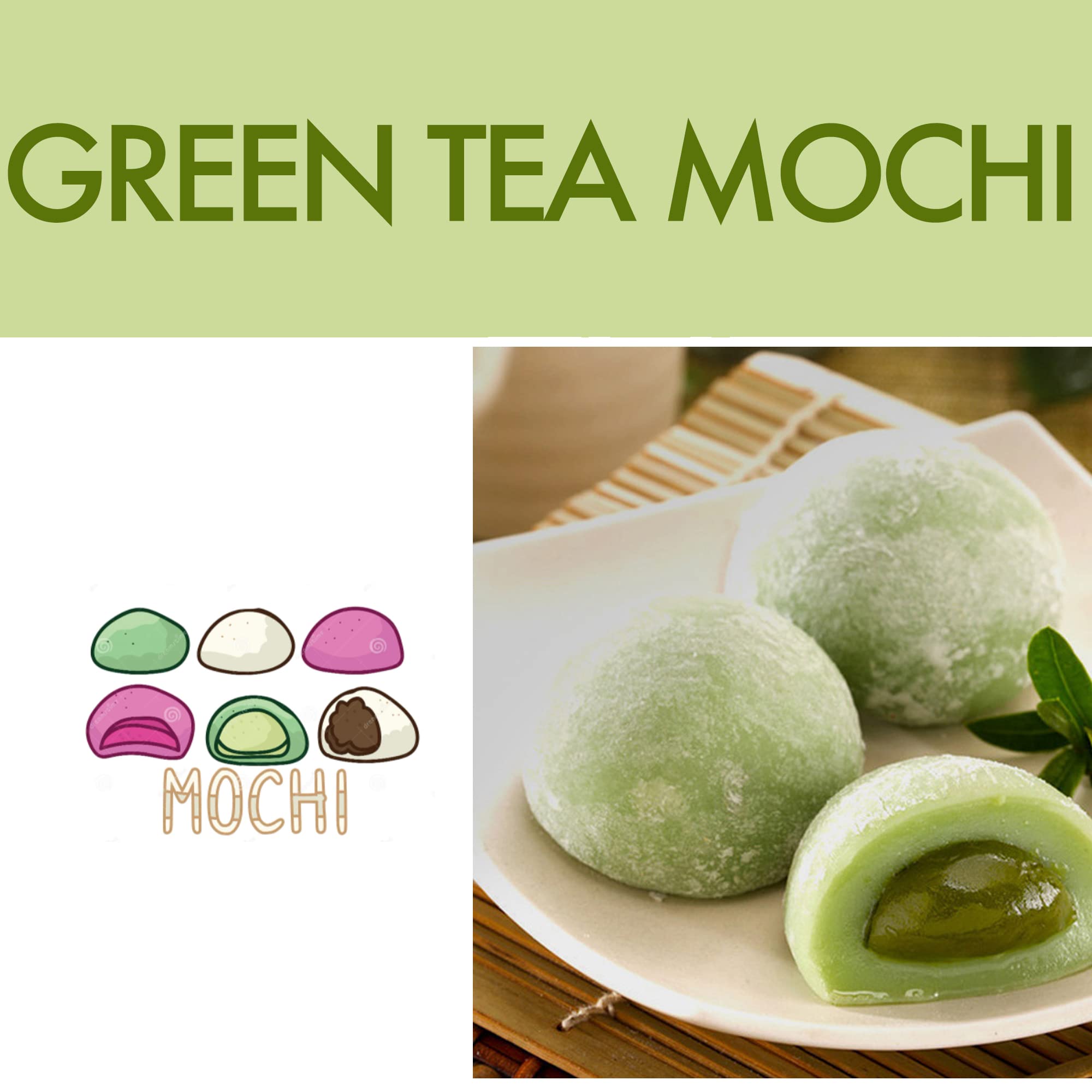 RF Royal Family Mochi Green Tea Dessert - Japanese Style Matcha Flavor | 210g Pack 3
