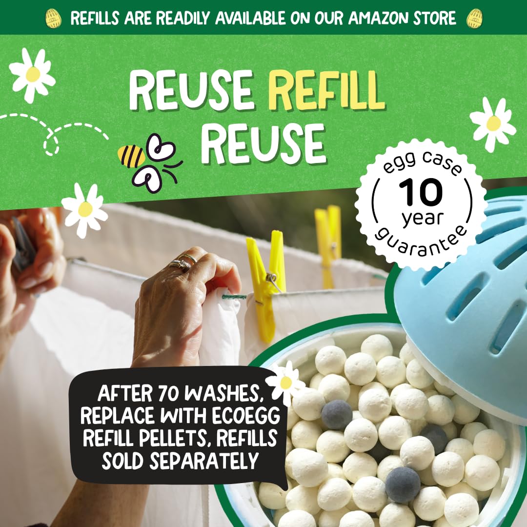 Ecoegg Laundry Egg - 70 Washes, Non-Bio Detergent for Sensitive Skin | Fresh Linen Scent 3