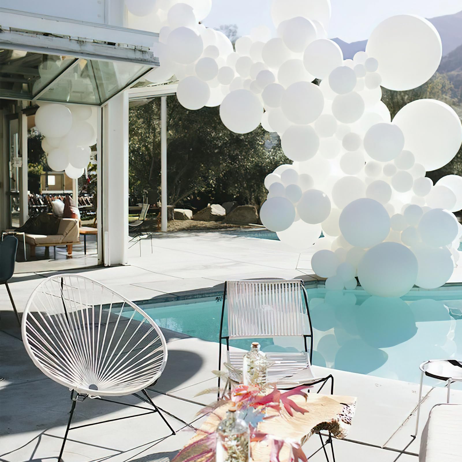 PartyWoo White Balloons 102 pcs - 18, 12, 10, 5 Inch Latex Balloon Set for Party Decorations 6