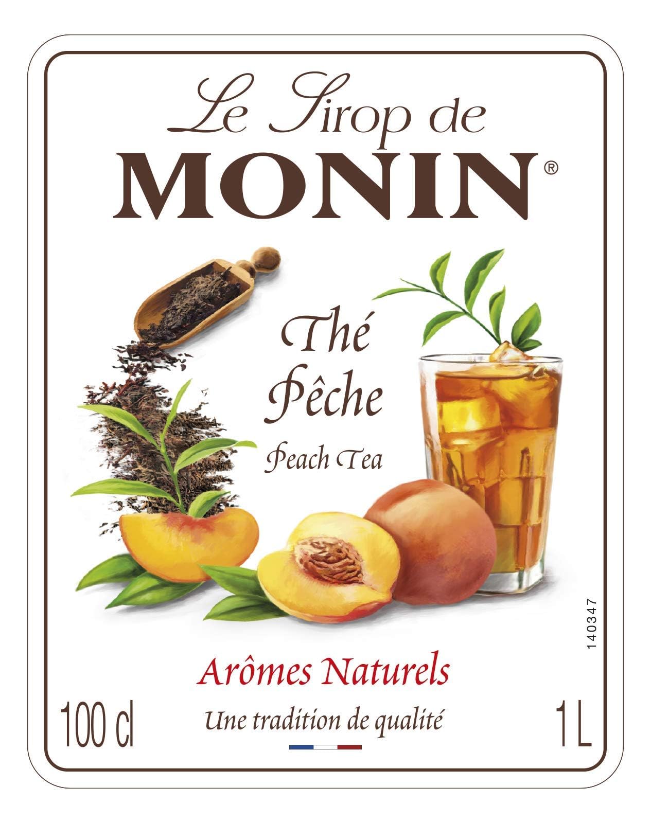 Monin Premium Peach Tea Concentrate Syrup - 1L PET Bottle | Vegan & Natural Flavouring 3