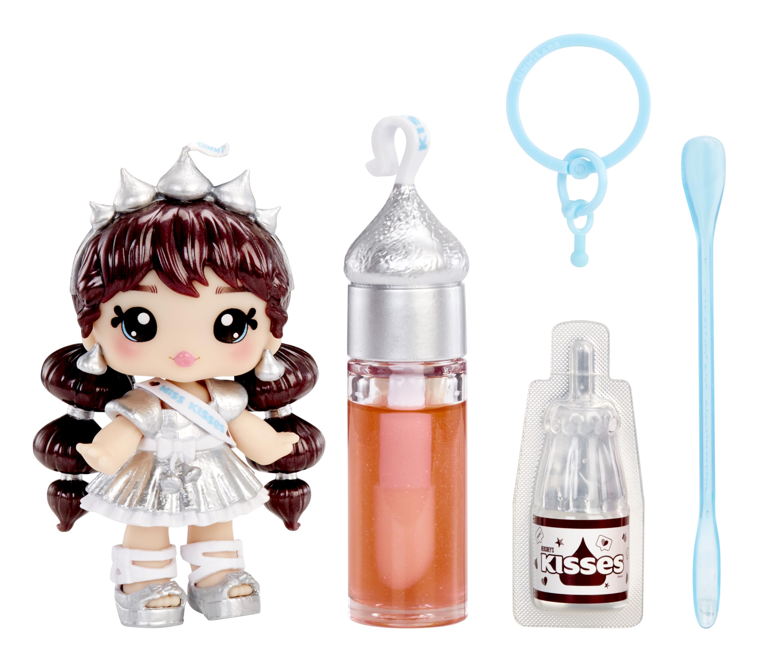 Yummiland x Hershey’s Kisses Coco Kisses Doll - DIY Lip Gloss Kit with Keychain, Articulated Fashion Doll for Ages 4+ 9