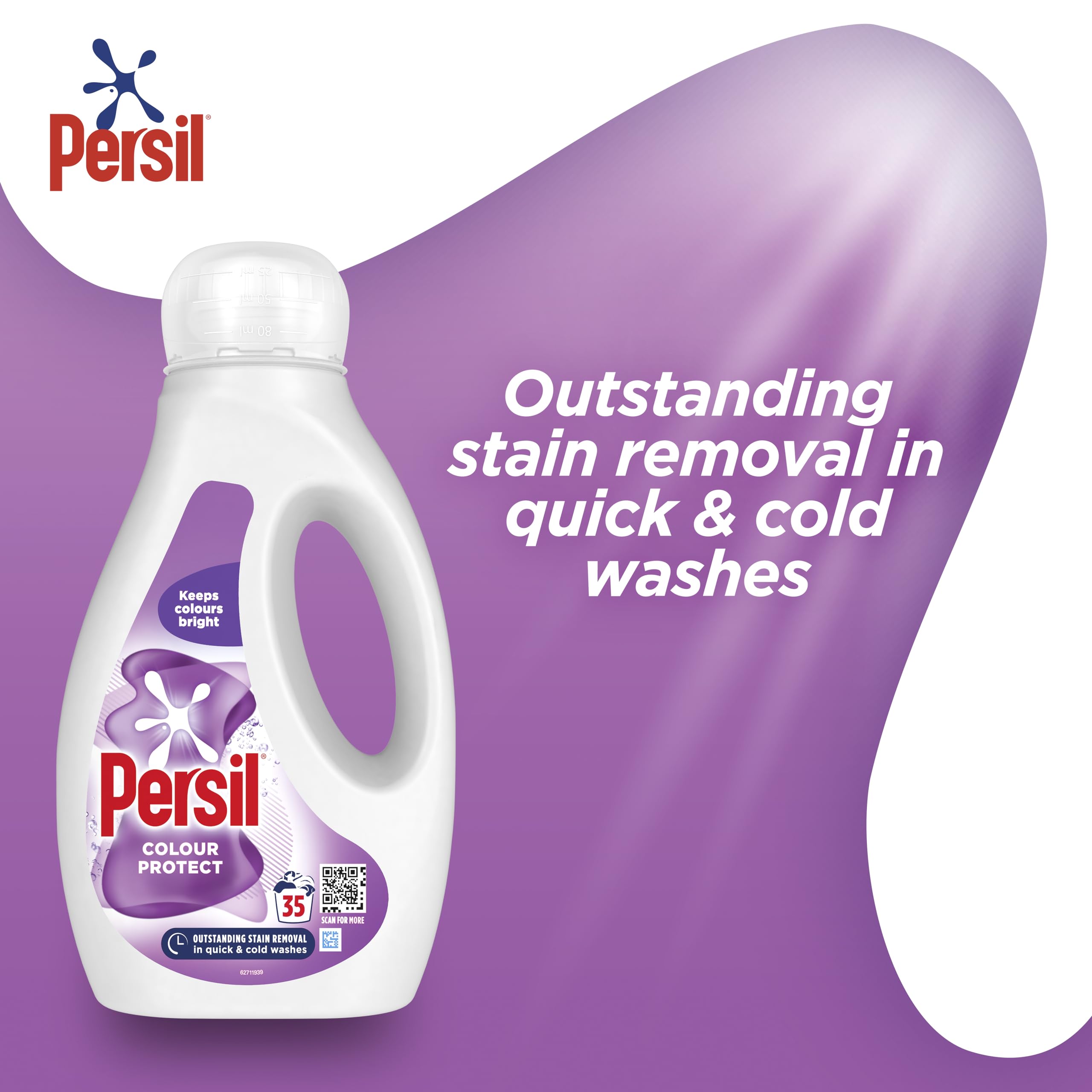 Persil Colour Laundry Washing Liquid Detergent - 945 ml | Removes Mud, Yoghurt, Jam Stains | Cold Wash Effective 3