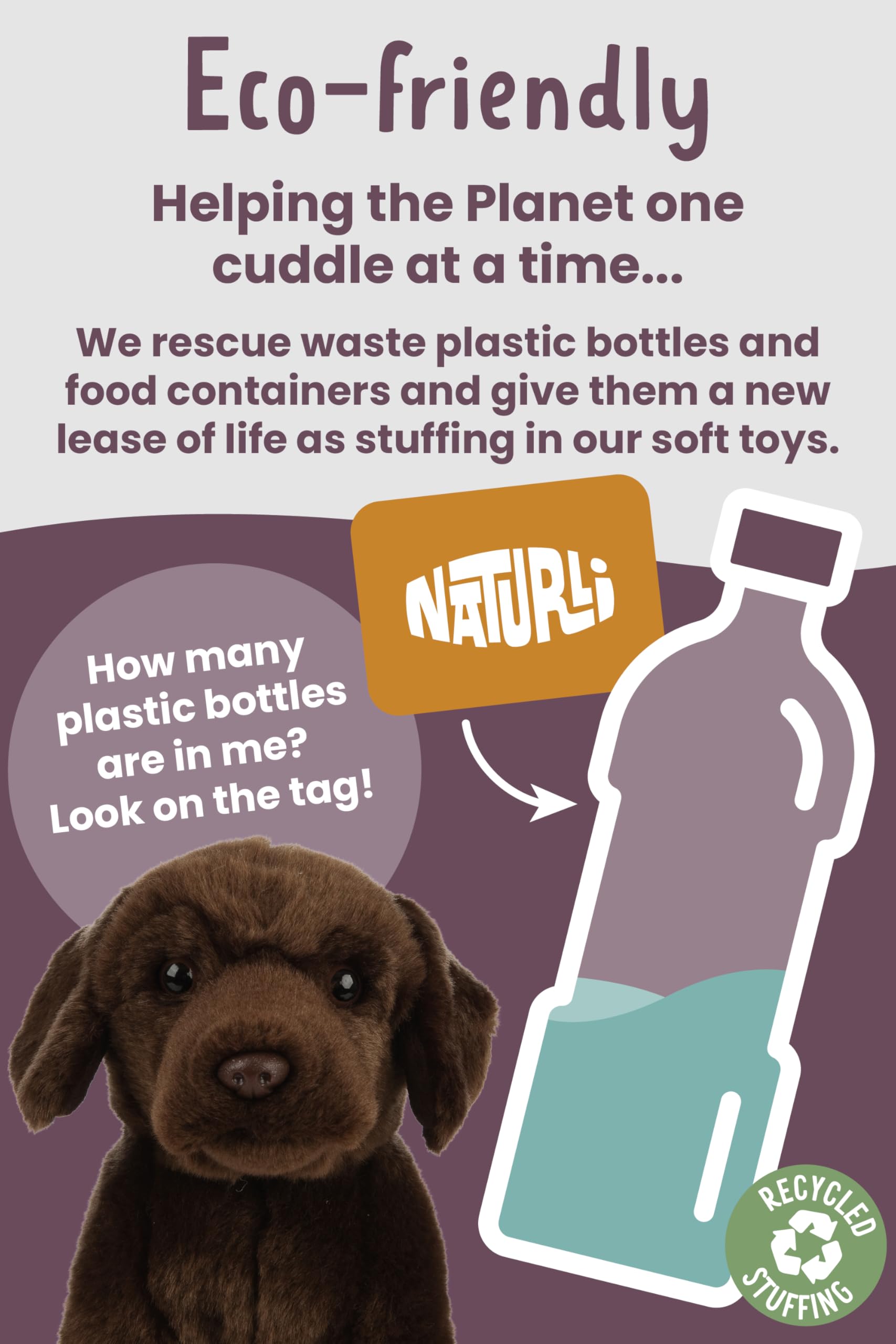 Chocolate Labrador Plush Toy - Soft Stuffed Animal for Kids & Adults, 20cm Brown 4