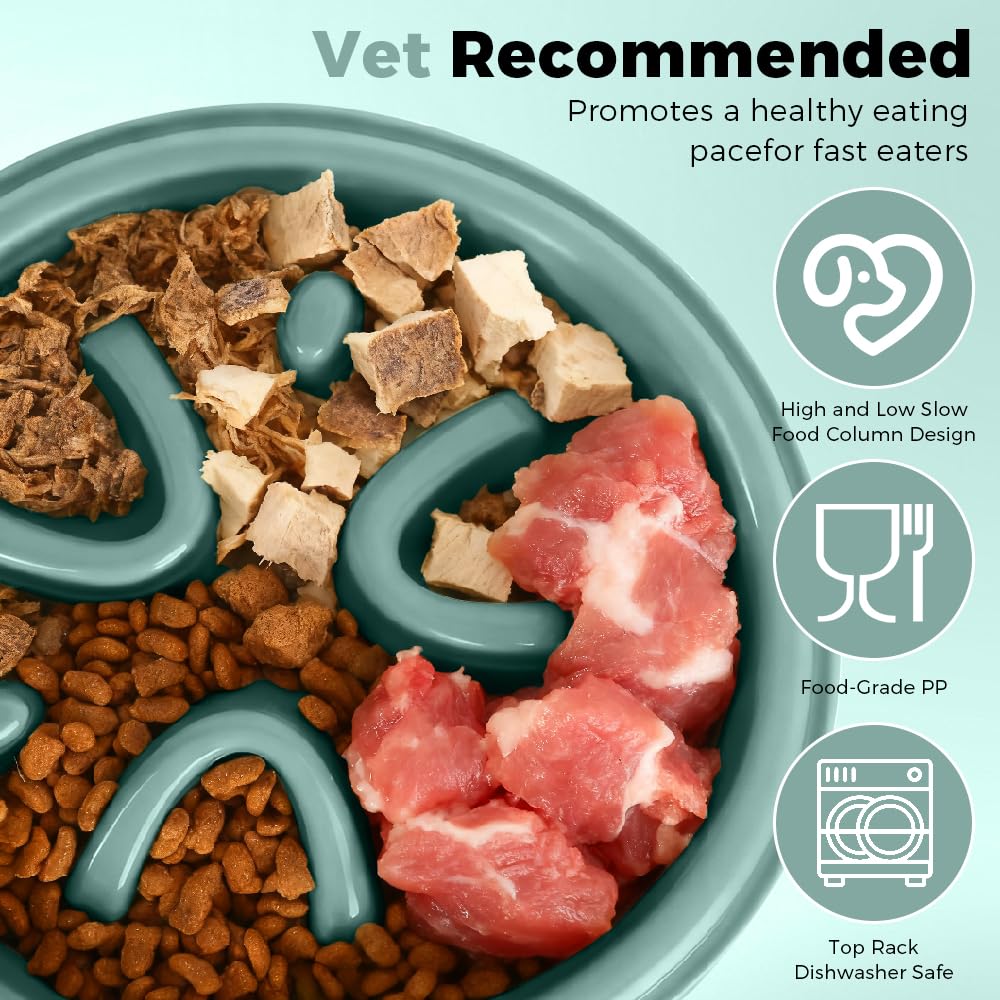 Woobroo Slow Feeder Dog Bowl - Anti-Choking Puzzle Feeder for Small, Medium, Large Breeds 2