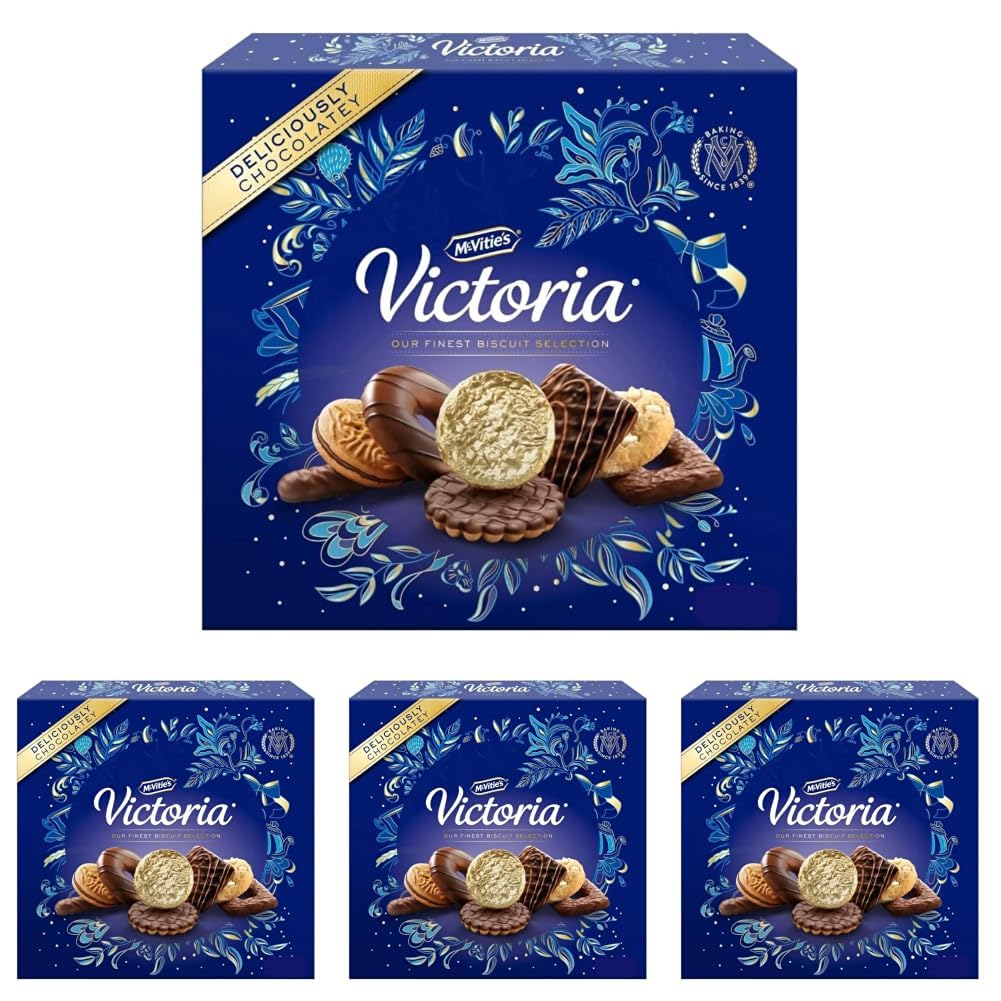 McVitie's Victoria Chocolate Biscuits Christmas Selection Box - 490 g, Pack of 4
