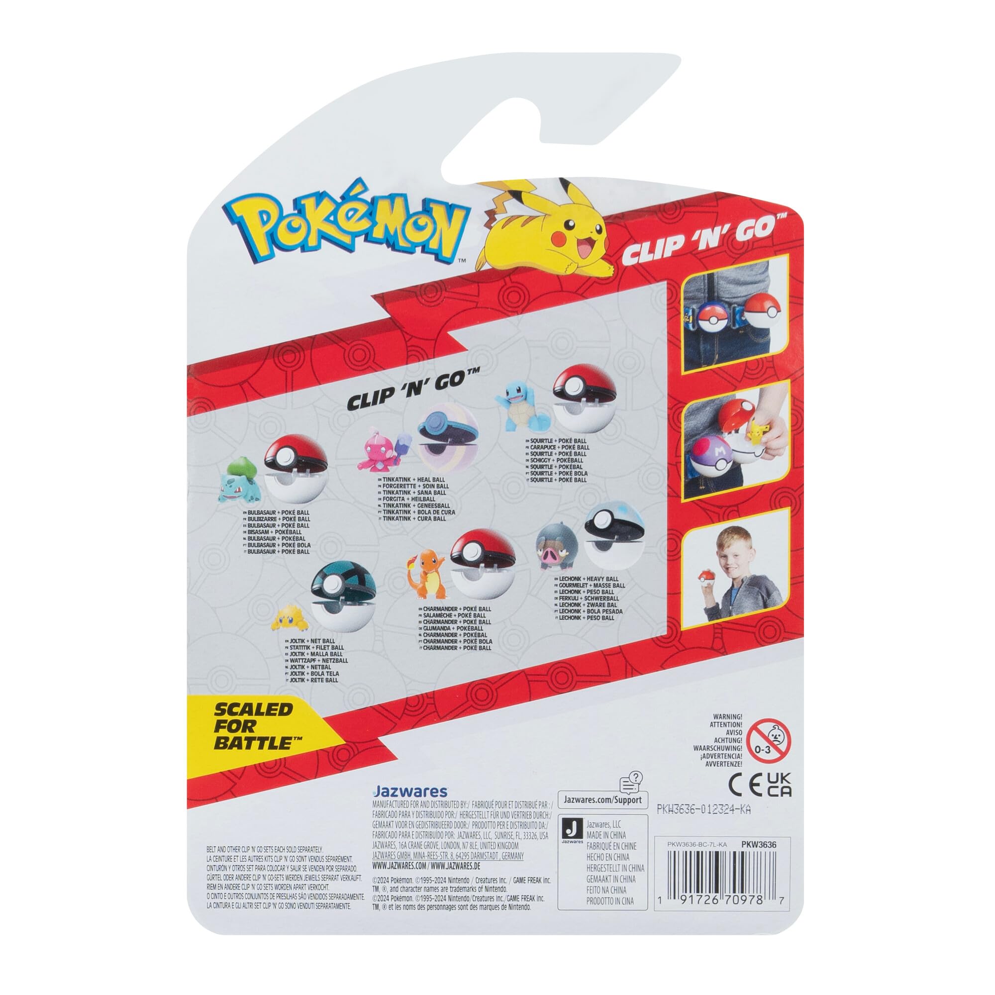 Pokémon Clip 'N' Go Squirtle #3 with Poké Ball Playset - 2 Inch Figure | Ages 4+ 5