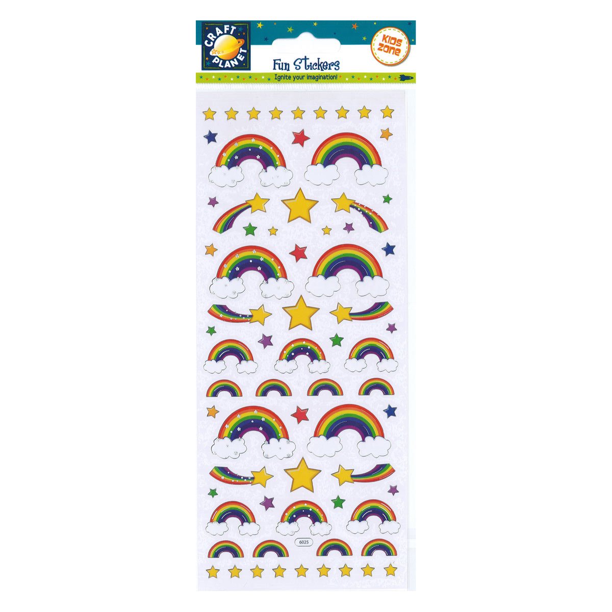 Craft Planet Fun Stickers – Verschiedene Regenbogen-Aufkleber für Kinder, Kunsthandwerk, Scrapbooking, Partygeschenke