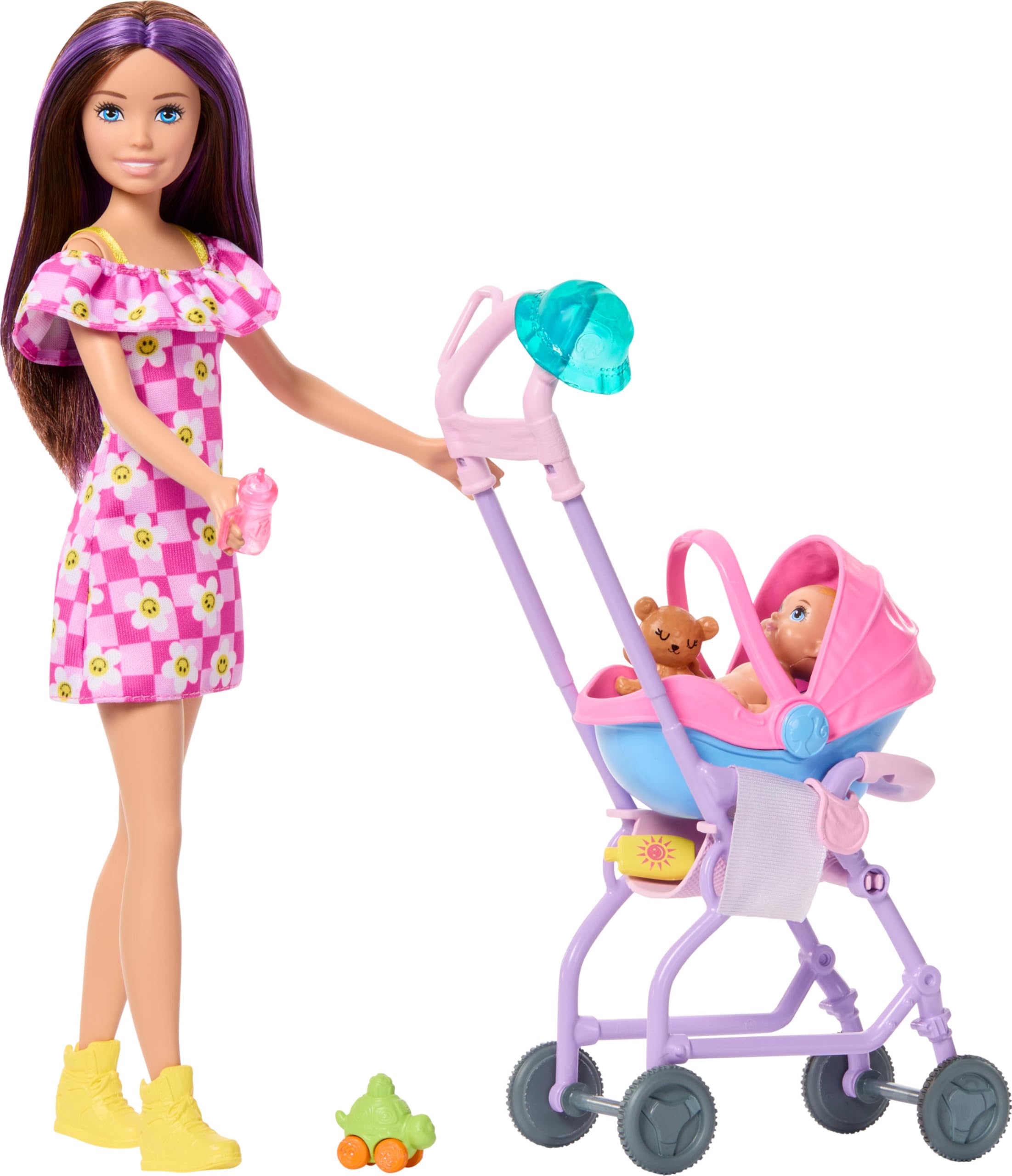 Barbie Skipper Babysitters Inc. Playset with Brunette Doll and Blonde Baby Doll | Ages 3+ | Multicolor