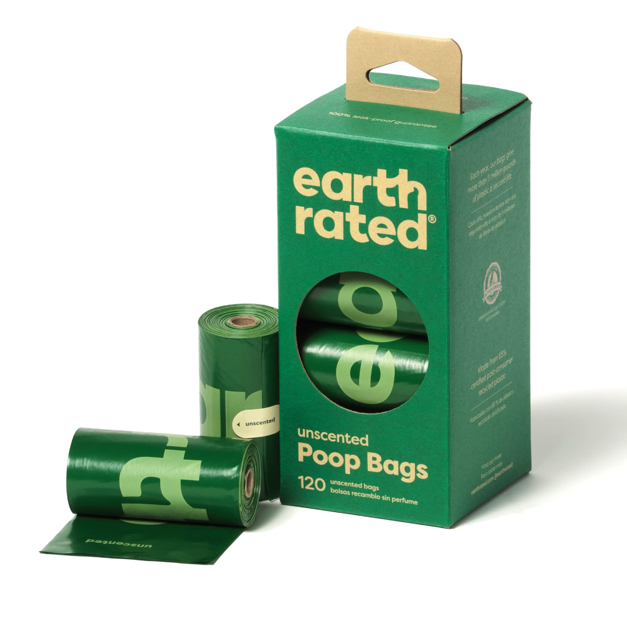 Earth Rated Unscented Dog Poo Bags - 120 Count Refill Rolls | Extra Thick & Leak Proof 1