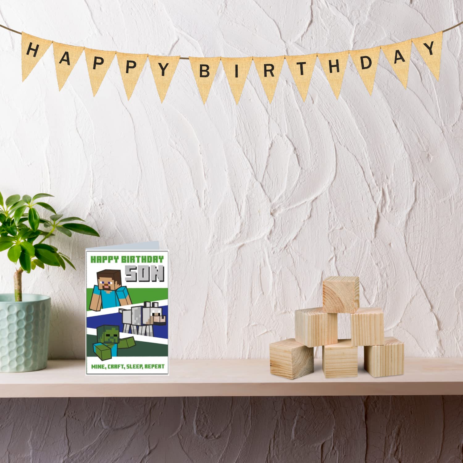 Danilo Promotions LTD Minecraft 'Happy Birthday Son' Birthday Card | 9 x 6 Inch 4