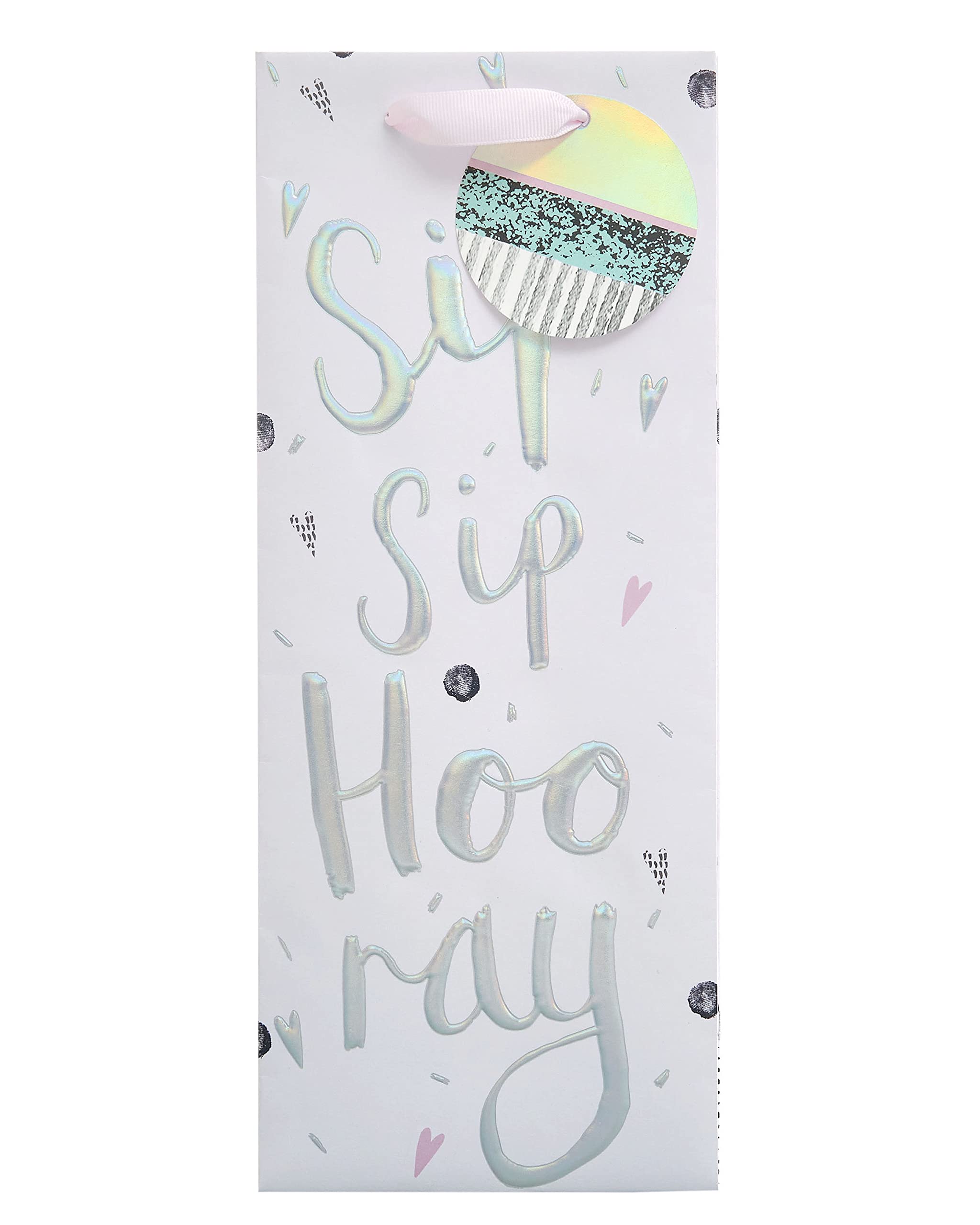 UK Greetings Love Heart Bottle Bag - FSC Certified | 13.3 x 32.7 x 8.3 cm