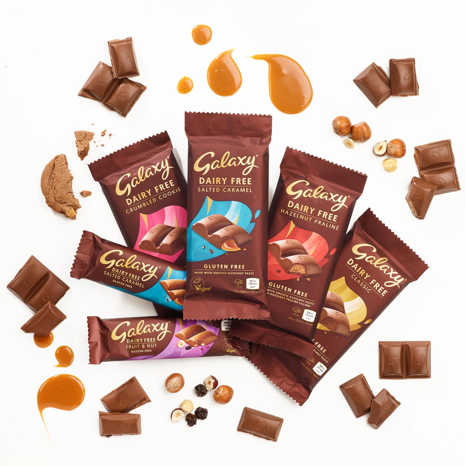 GALAXY Dairy Free Chocolate Bar – Crumbled Cookie, Vegan Hazelnut & Cocoa, 90g 3