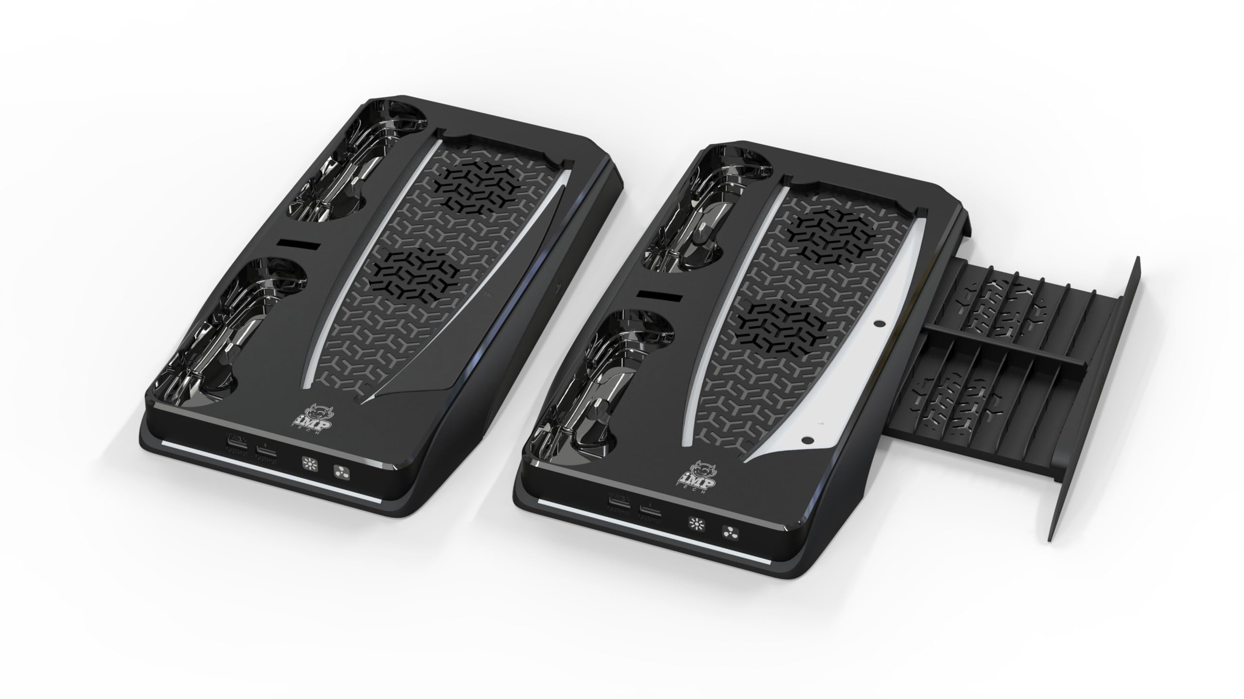 IMP Gaming DLX+ LED Charging Tower with Cooling Fans & Game Storage for PlayStation 5 6