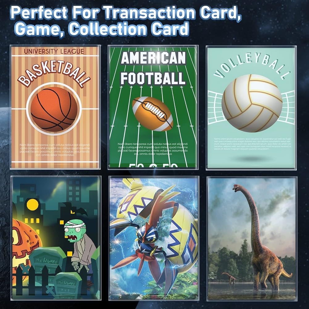 MOXYOY Trading Card Sleeves - 100 Pack Transparent Penny Sleeves for Pokemon, Yu-Gi-Oh!, MTG | 67 x 92 mm 5
