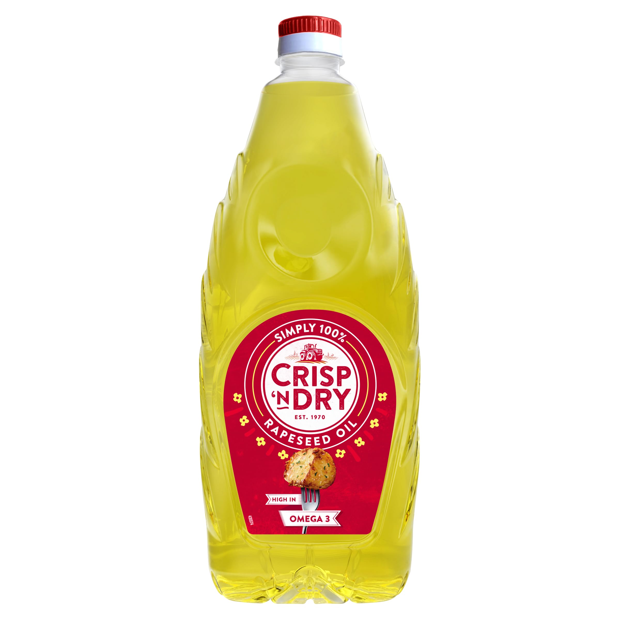 Crisp 'N' Dry Rapeseed Vegetable Oil - High Smoke Point for Frying | 100% Pure | 2 Litre 1