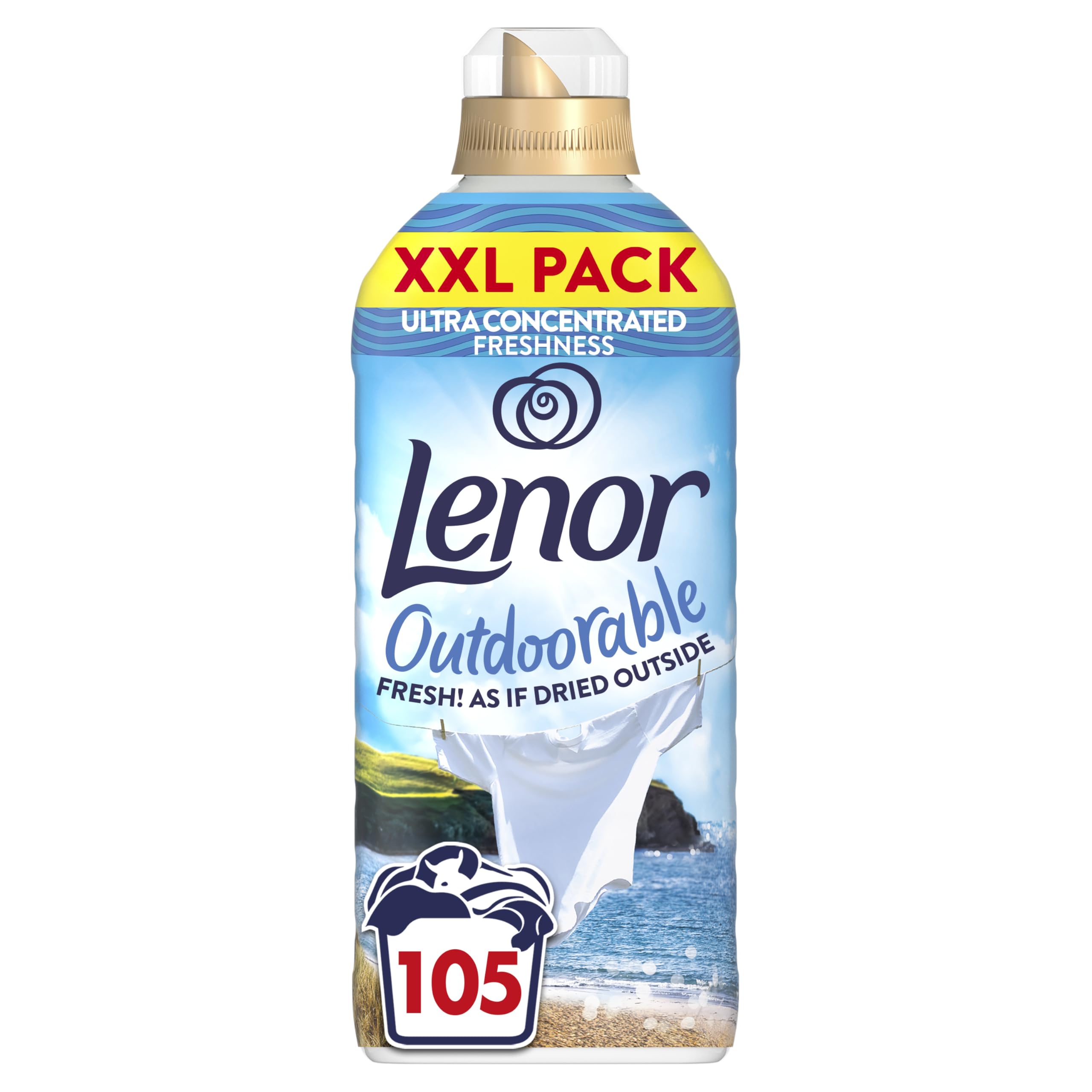 Lenor Outdoorable Liquid Fabric Softener Seabreeze Stroll - 105 Washes, 1.47L 1