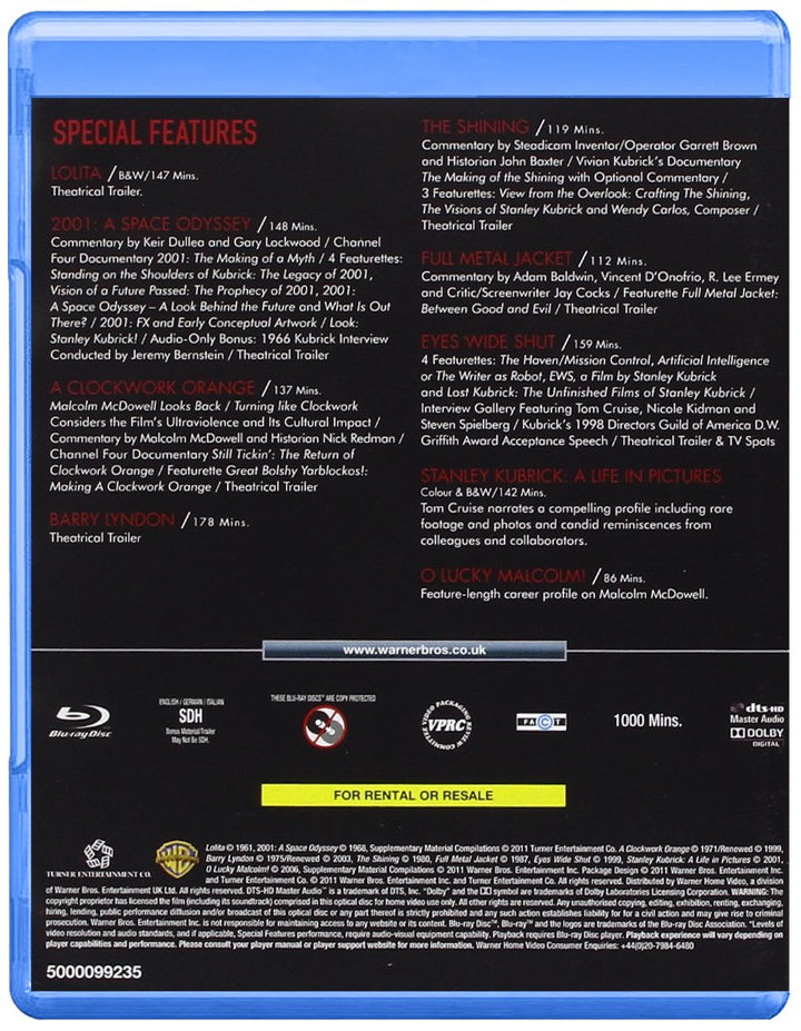 Stanley Kubrick: Visionary Filmmaker Collection [Blu-ray] [1962] [Region Free]