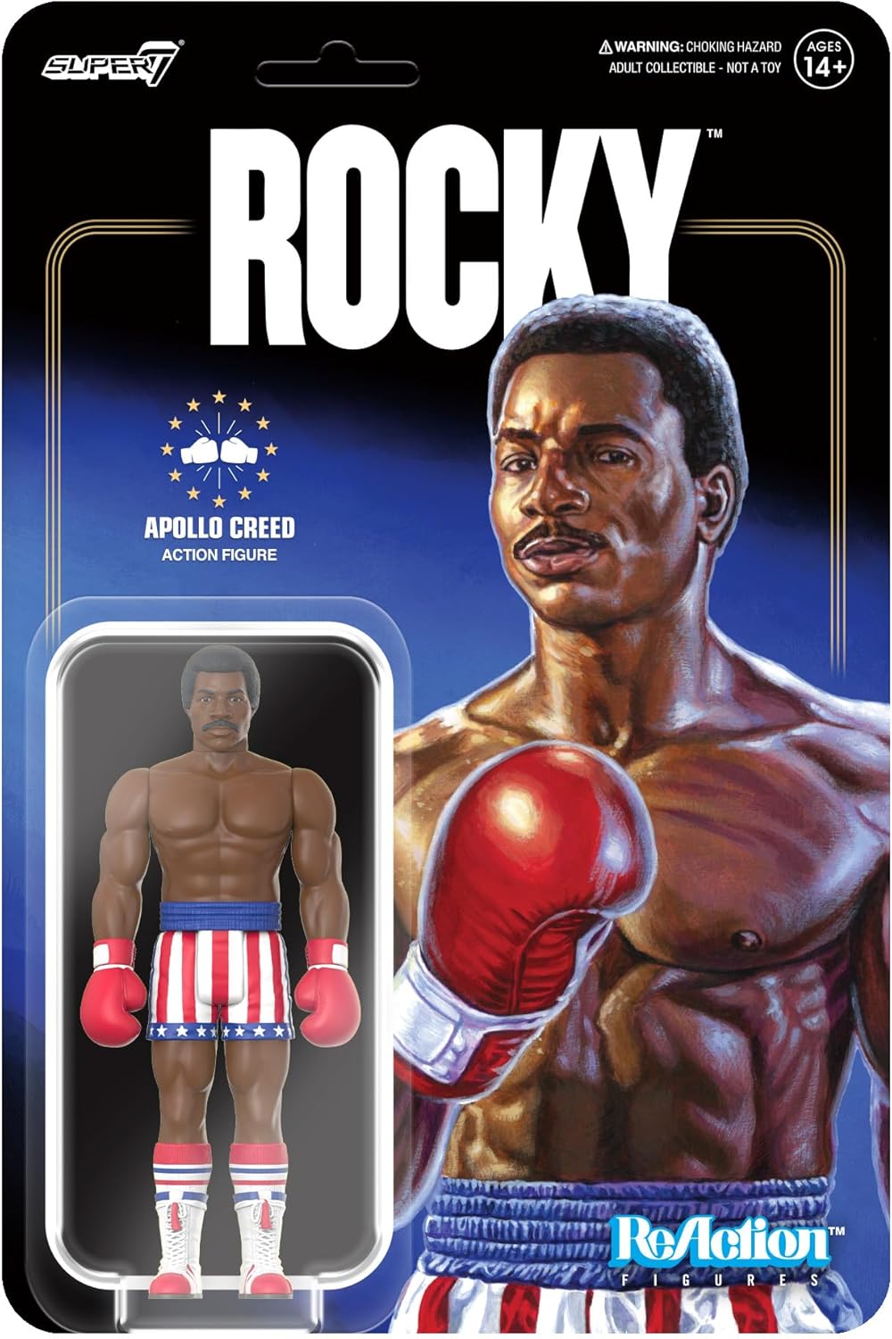 SUPER7 Rocky ReAction Wave 2 - Apollo Creed Action Figure (RE-ROCKW02-ACB-01)