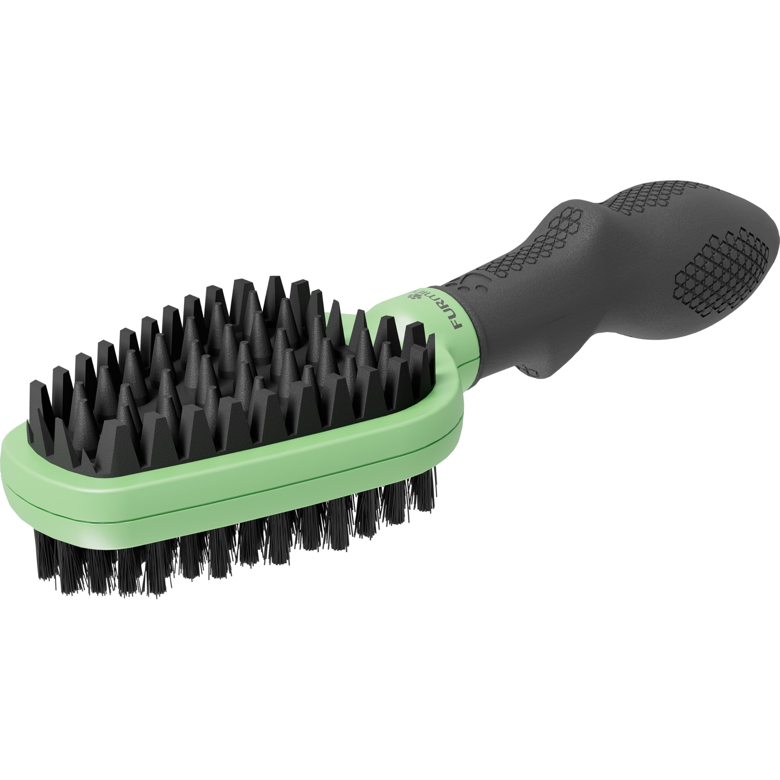 FURminator Soft Brush - Dual-Sided Gentle Grooming for Short Hair Dogs & Cats | Green 1